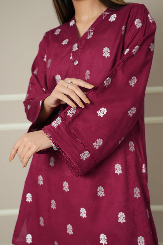 Cotton Jacquard Stitched 2 Piece (Shirt/Trouser)