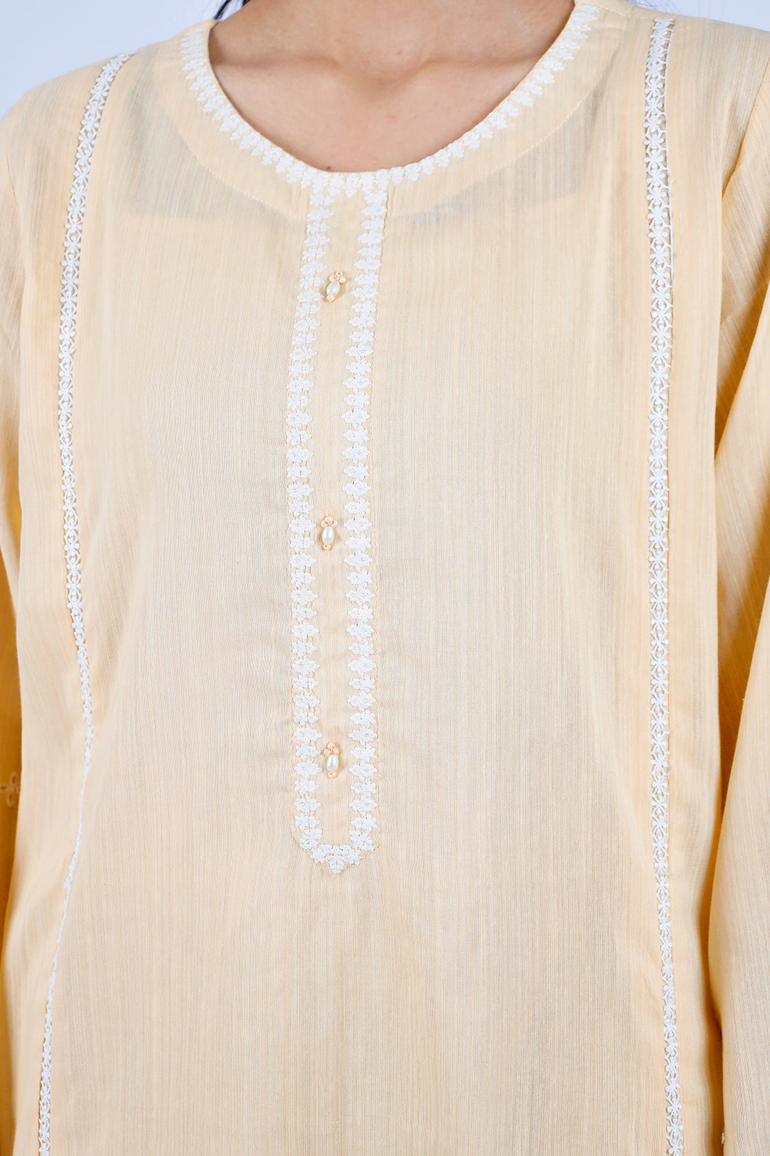 Solid Embroidered Zari Filament Stitched 2 Piece (Shirt/Trouser)