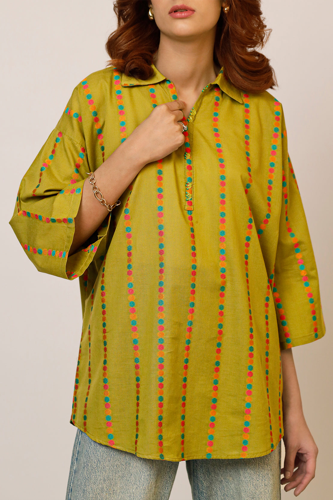 Cotton Jacquard Stitched 2 Piece (Shirt/Trouser)