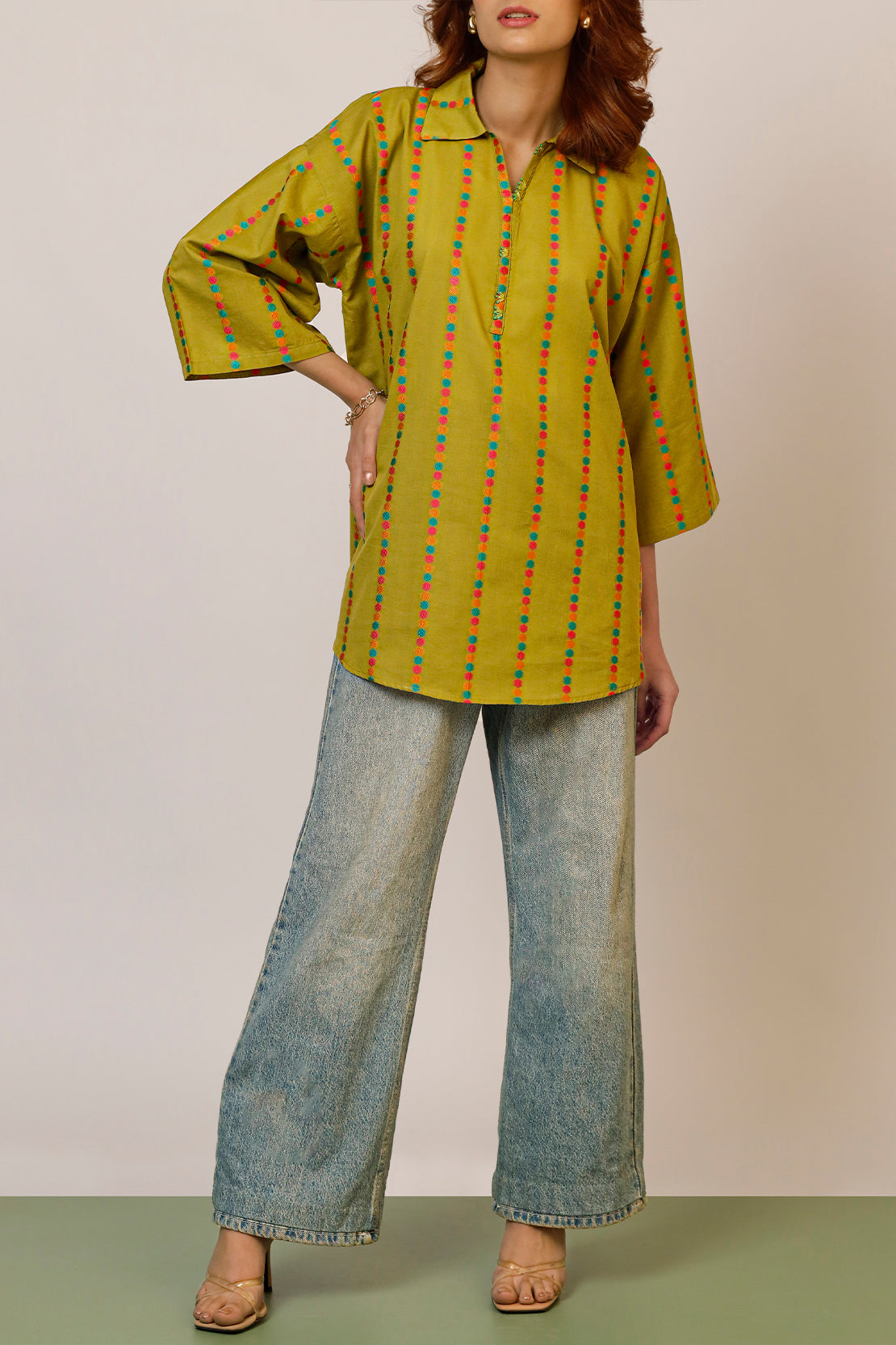 Cotton Jacquard Stitched 2 Piece (Shirt/Trouser)