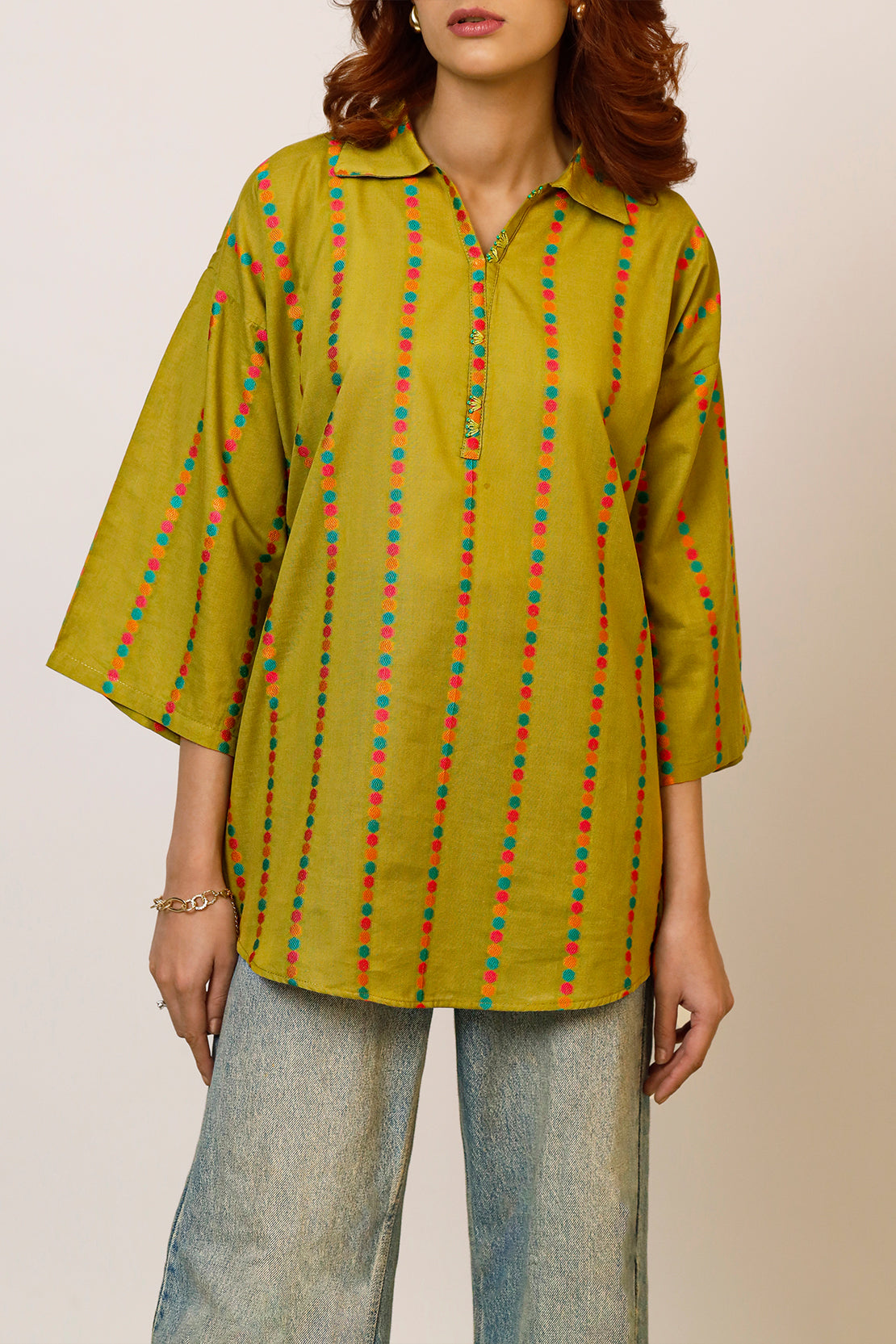 Cotton Jacquard Stitched 2 Piece (Shirt/Trouser)