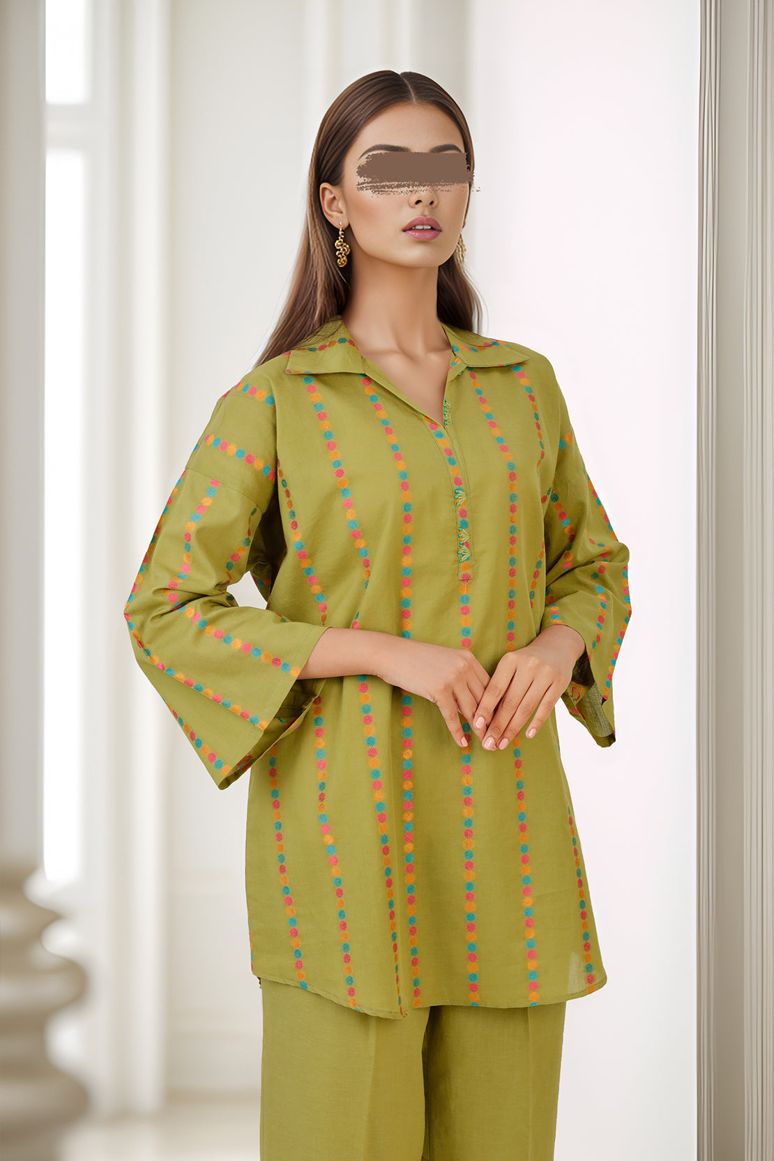 Cotton Jacquard Stitched 2 Piece (Shirt/Trouser)