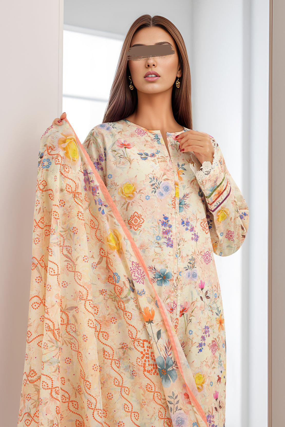 Cotton Jacquard Stitched 2 Piece (Shirt/Dupatta)