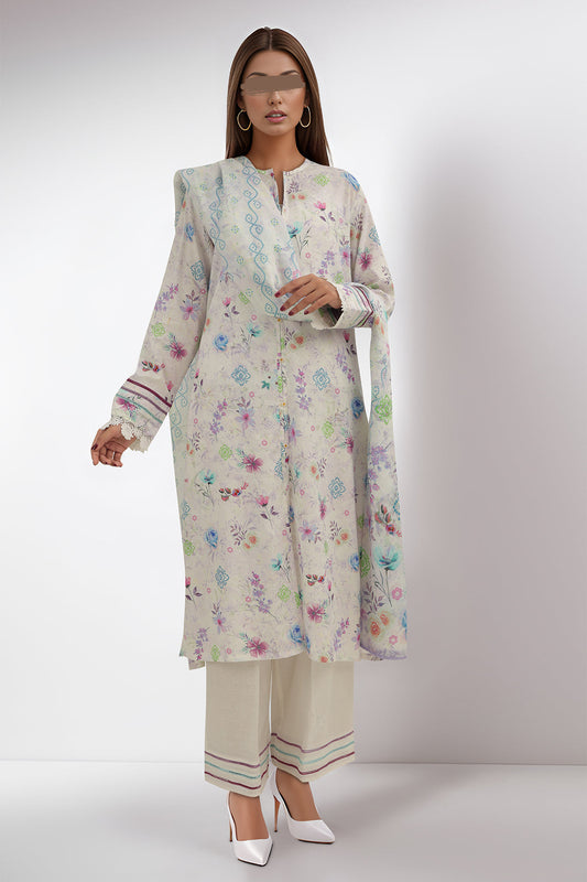 Cotton Jacquard Stitched 2 Piece (Shirt/Dupatta)