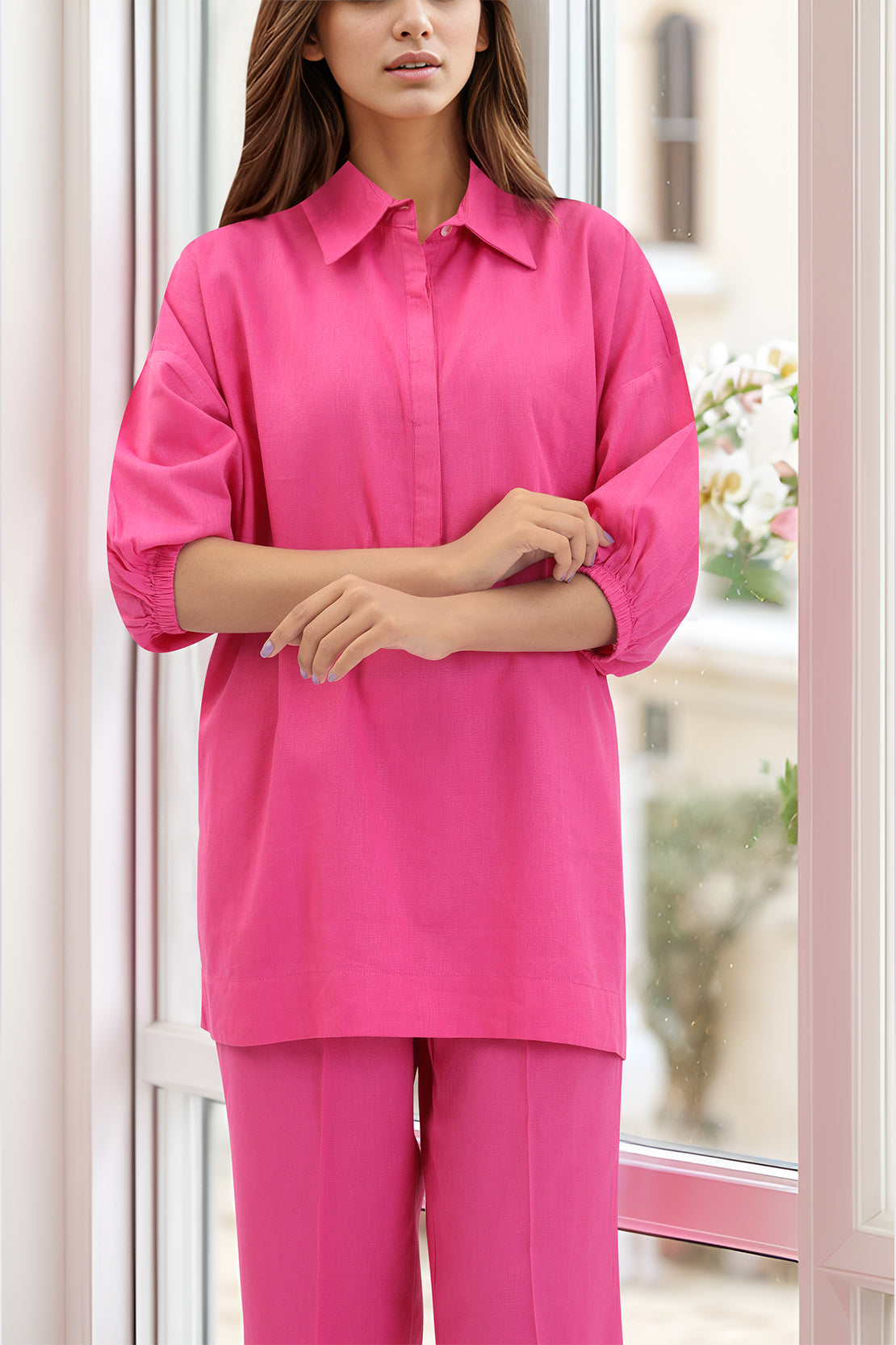 Cotton Jacquard Stitched 2 Piece (Shirt/Trouser)