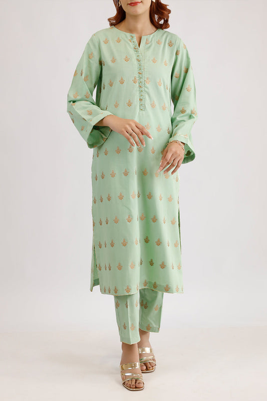 Cotton Jacquard Stitched 2 Piece (Shirt/Trouser)