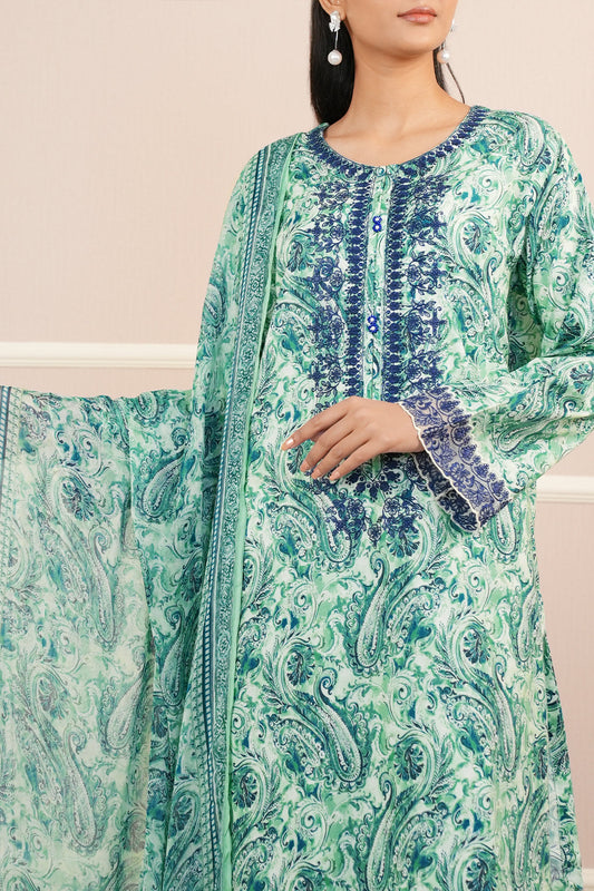 Printed Embroidered Lawn Stitched Shirt