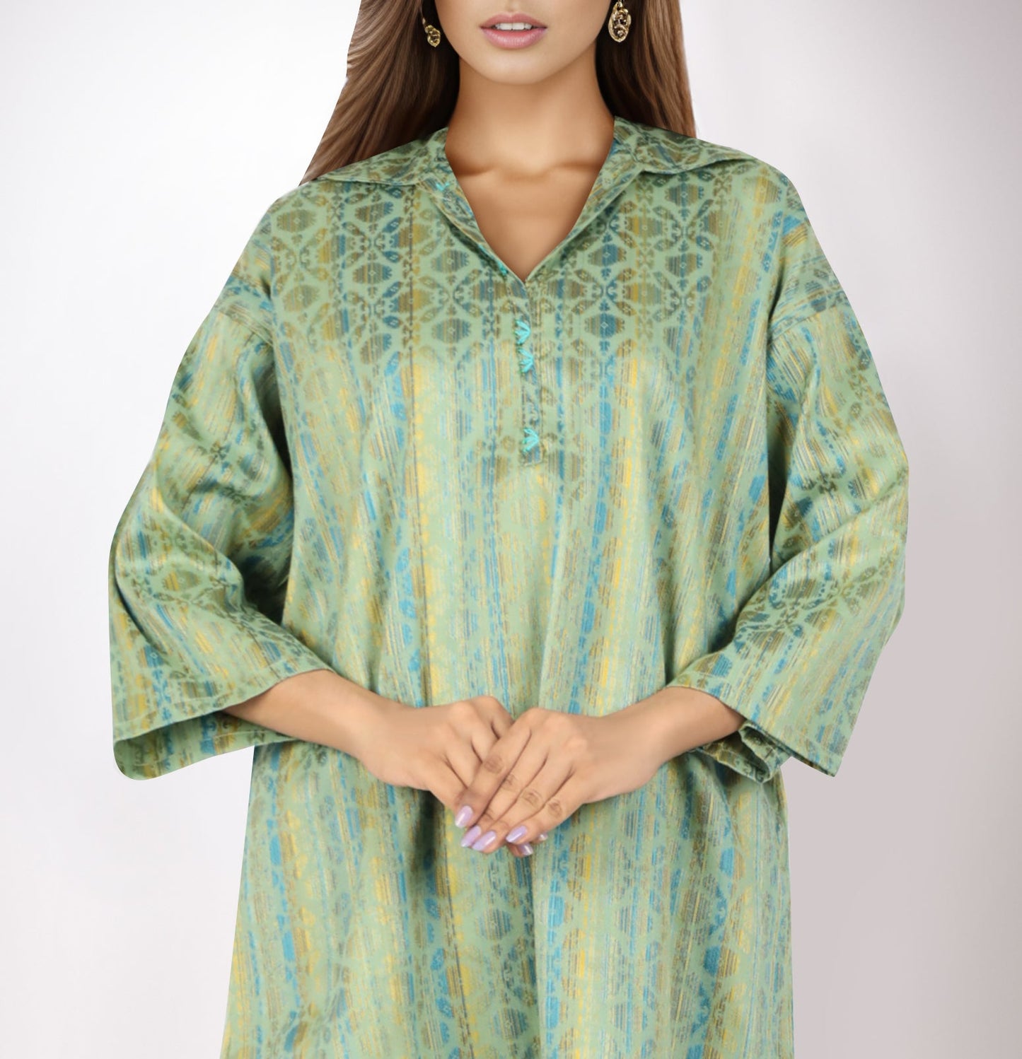 Cotton Jacquard Stitched 2 Piece (Shirt/Trouser)