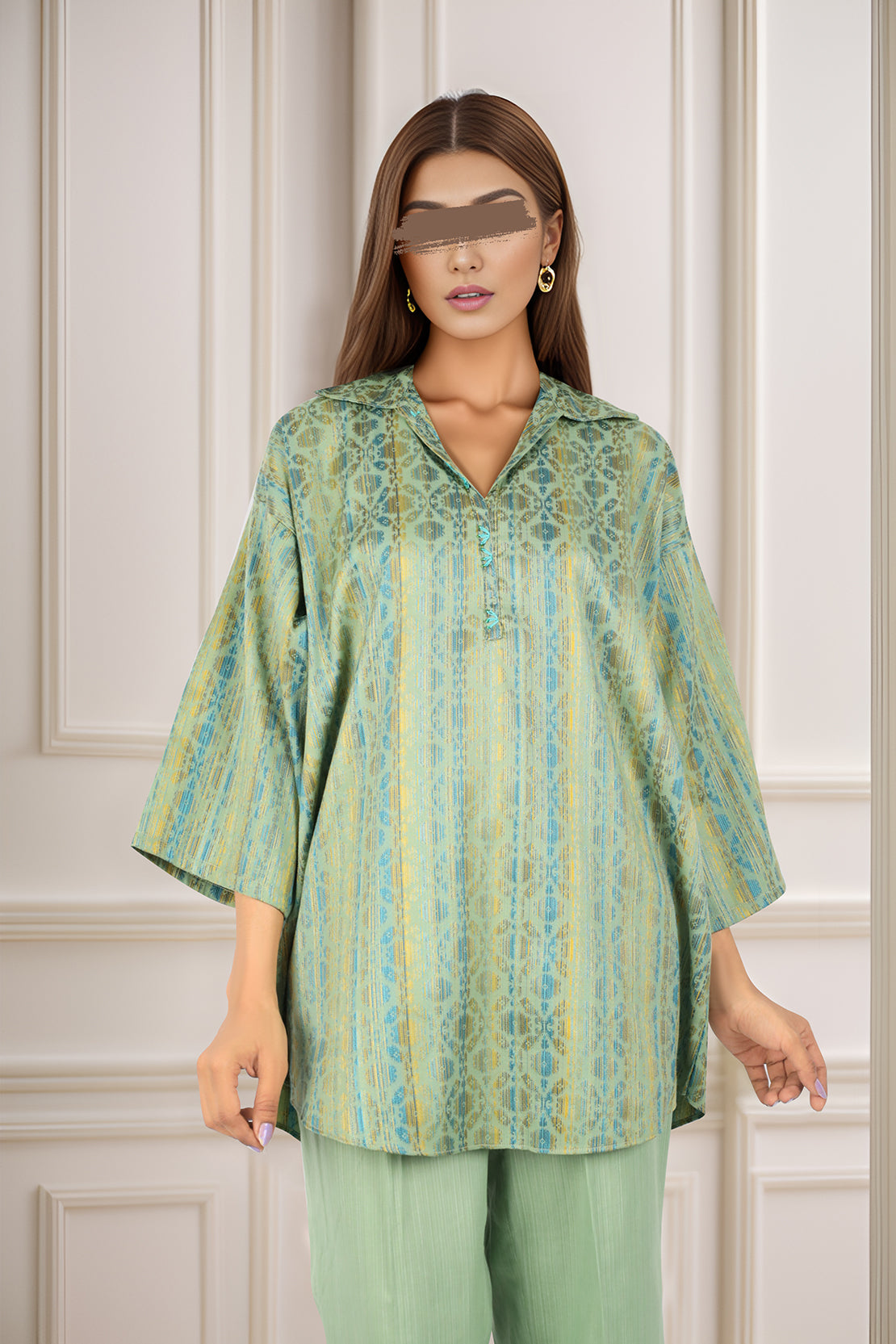 Cotton Jacquard Stitched 2 Piece (Shirt/Trouser)