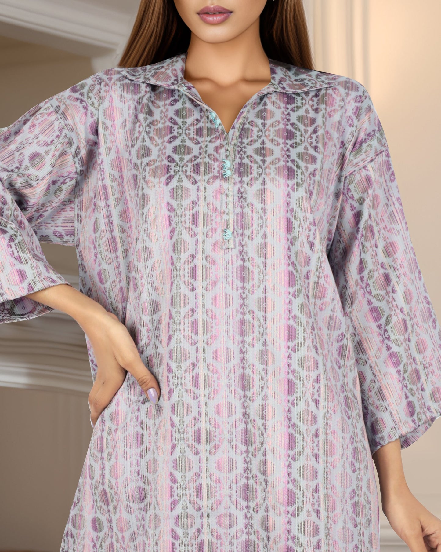 Jacquard Cotton Stitched Shirt