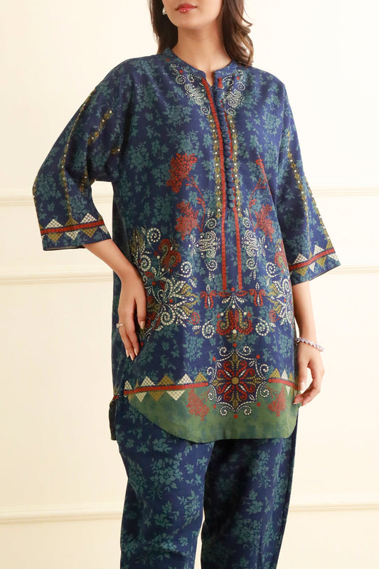 Printed Khaddar Stitched 2 Piece (Shirt/Trouser)