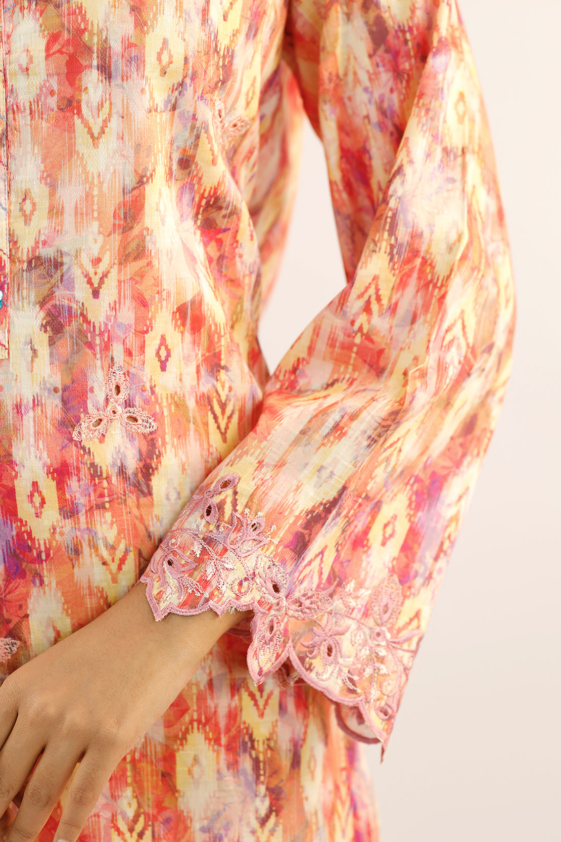 Printed Embroidered Cotton Jacquard Stitched 3 Piece