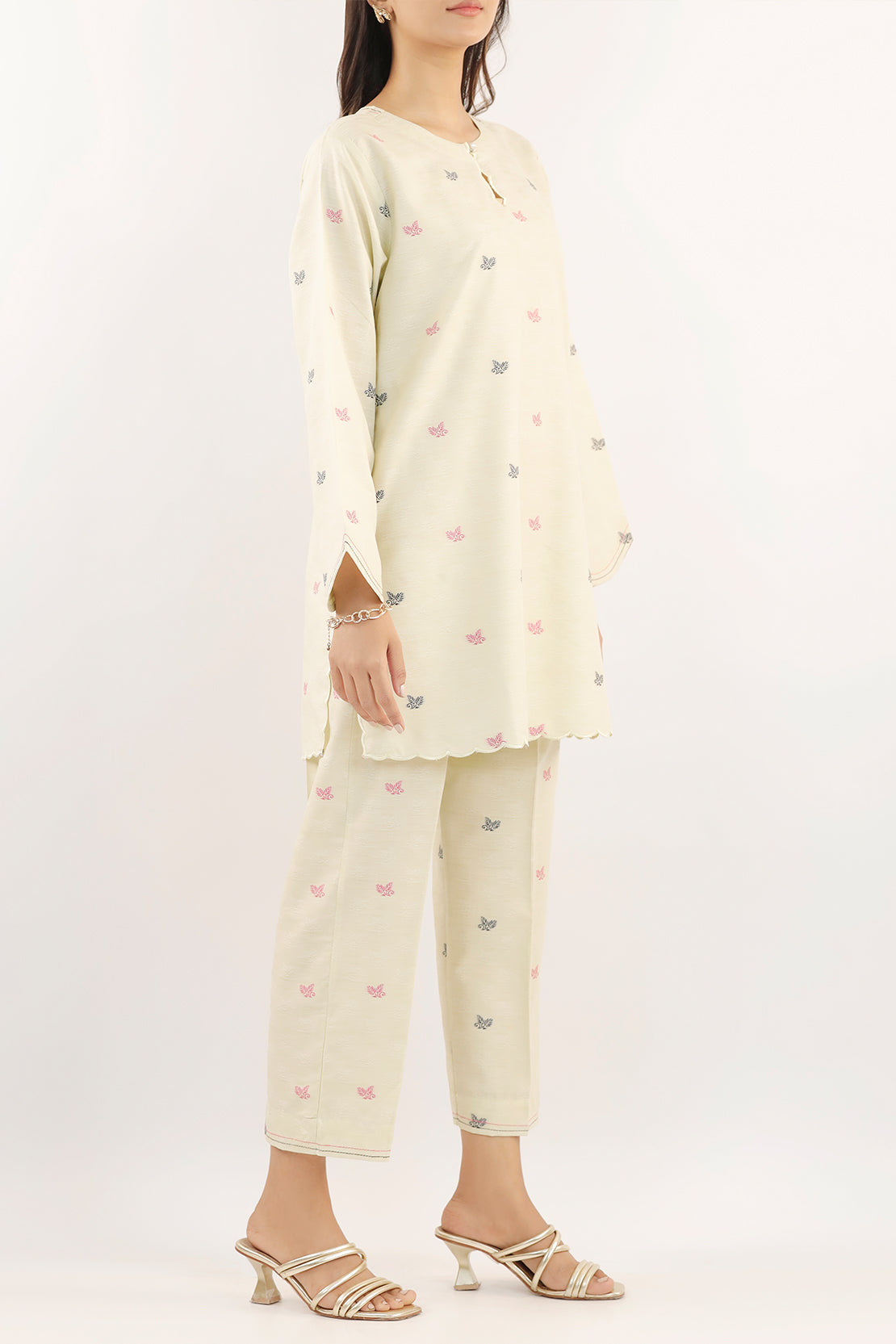 Cotton Jacquard Stitched 2 Piece (Shirt/Trouser)