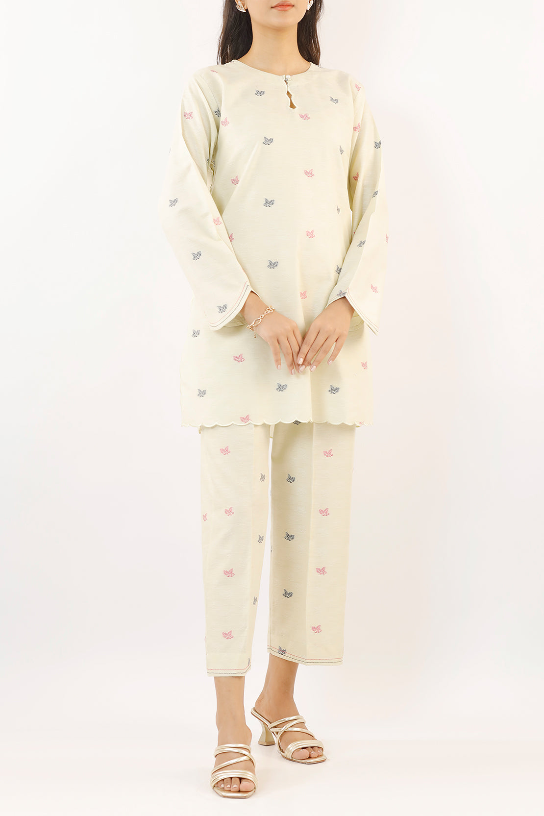 Cotton Jacquard Stitched 2 Piece (Shirt/Trouser)