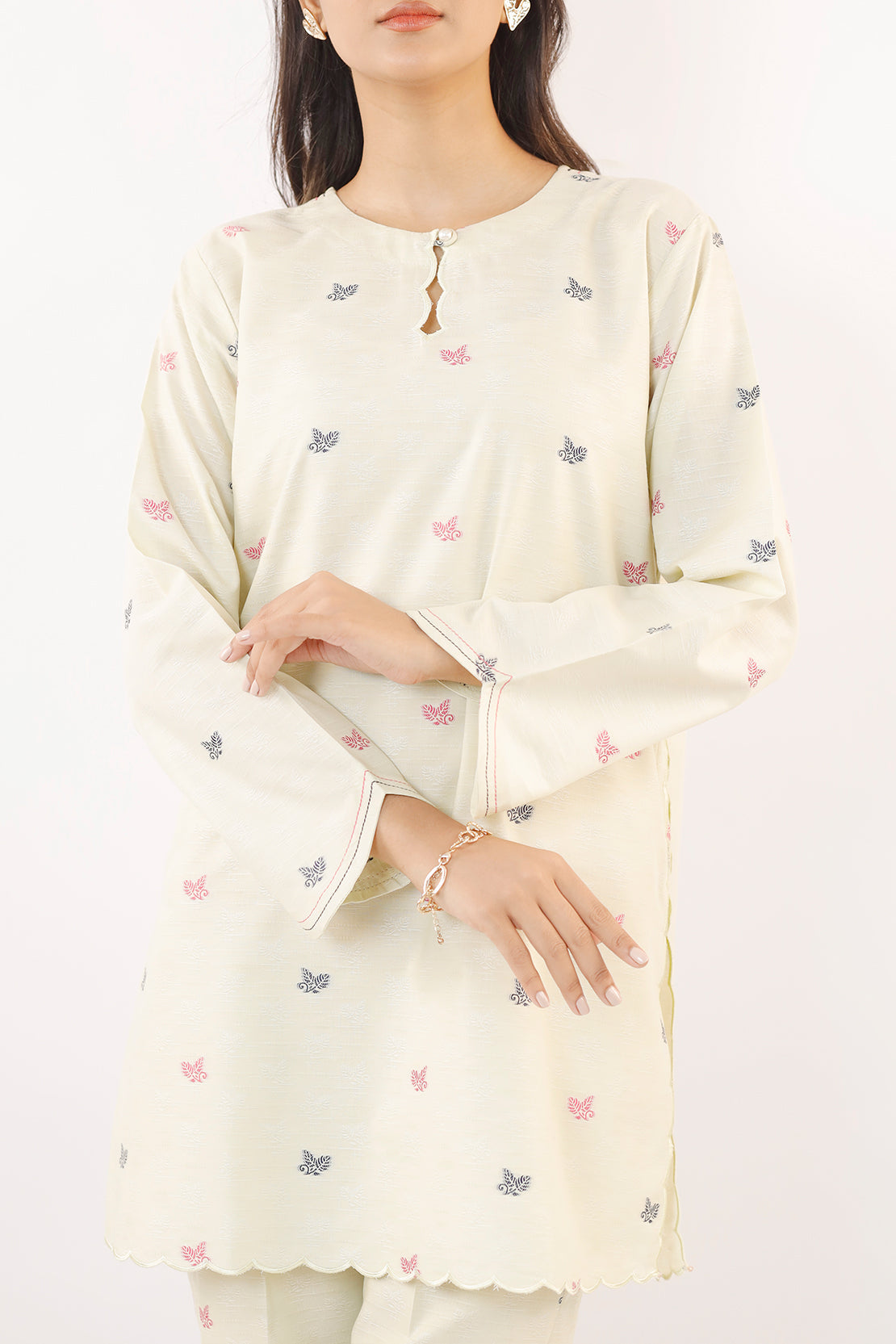 Cotton Jacquard Stitched 2 Piece (Shirt/Trouser)