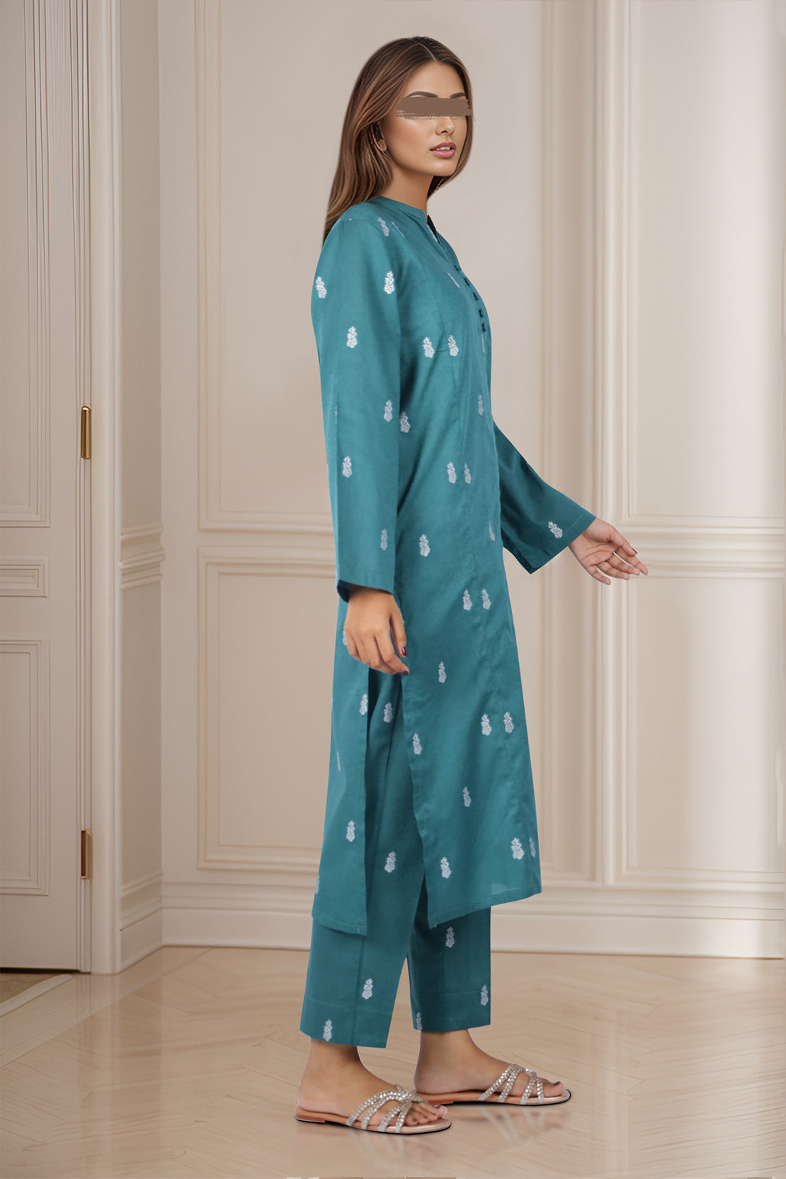 Cotton Jacquard Stitched 2 Piece (Shirt/Trouser)