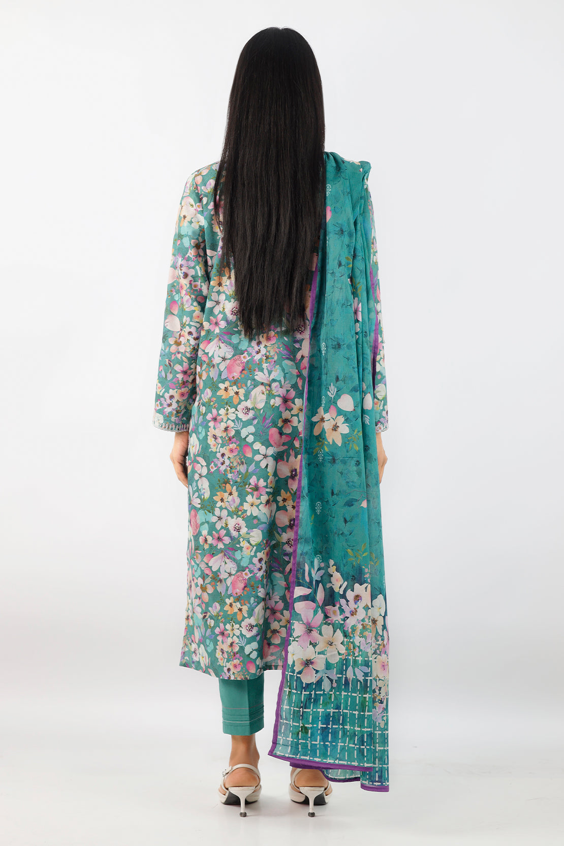 Embroidered Cotton Jacquard Stitched 3 Piece