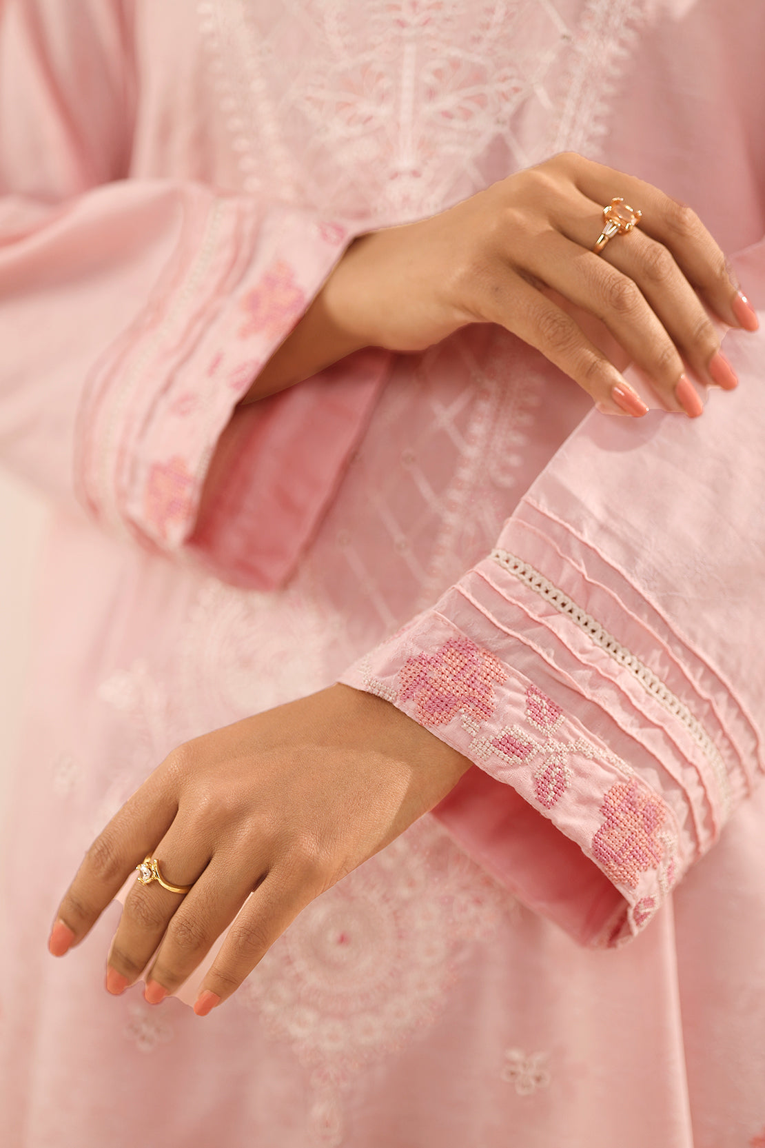 Cotton Jacquard Embroidered Stitched 2 Piece (Shirt/Trouser)