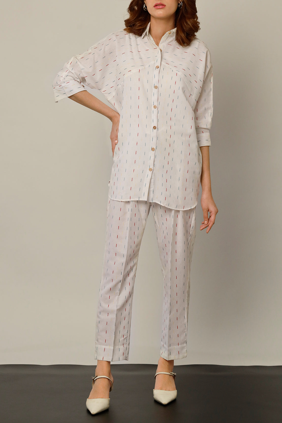 Jacquard Cotton Stitched Shirt