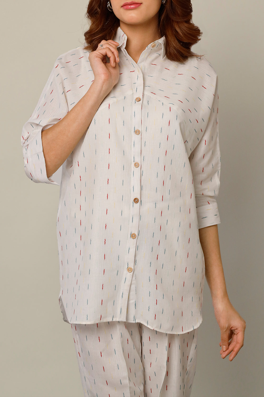 Jacquard Cotton Stitched Shirt