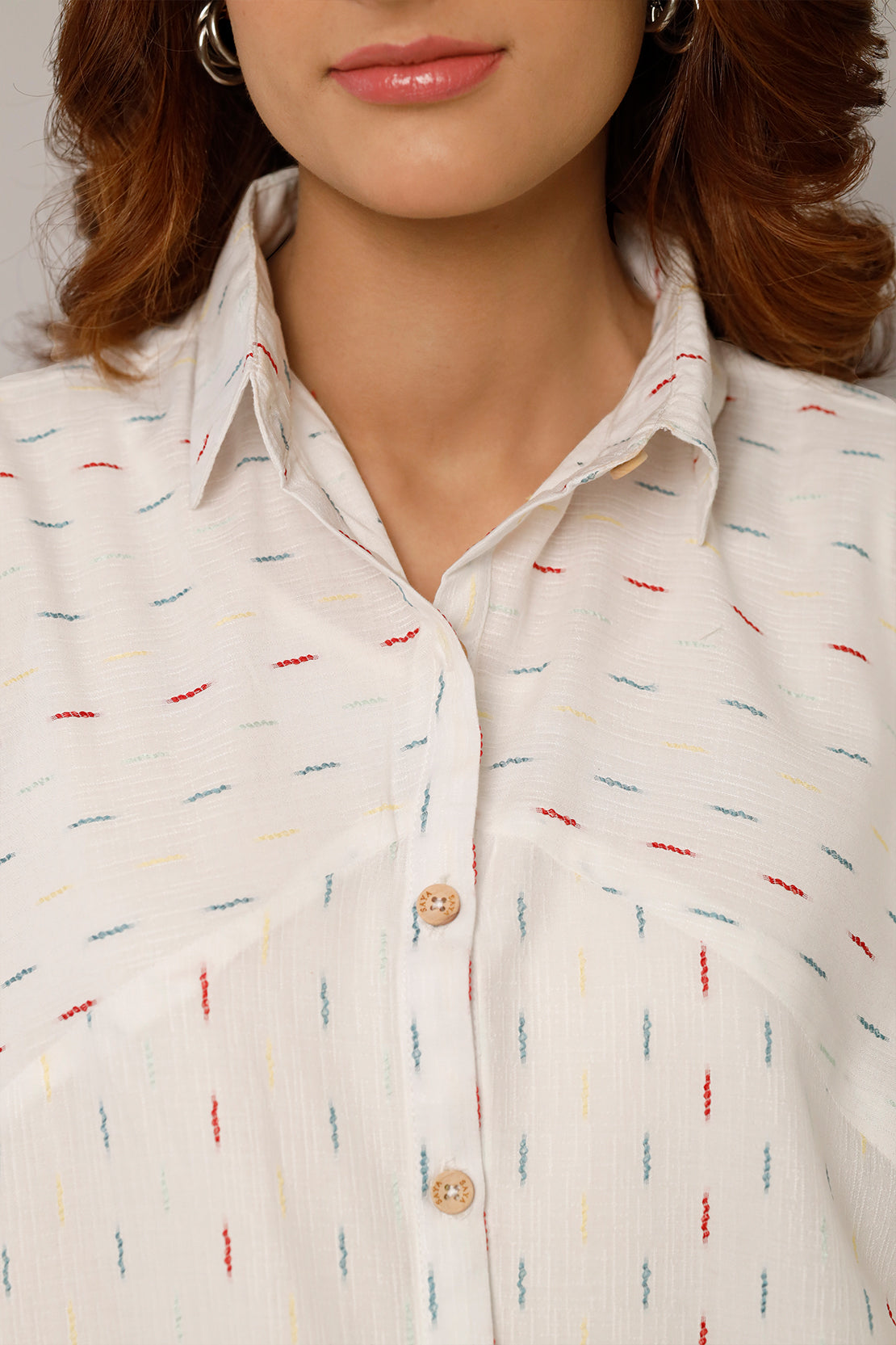 Jacquard Cotton Stitched Shirt