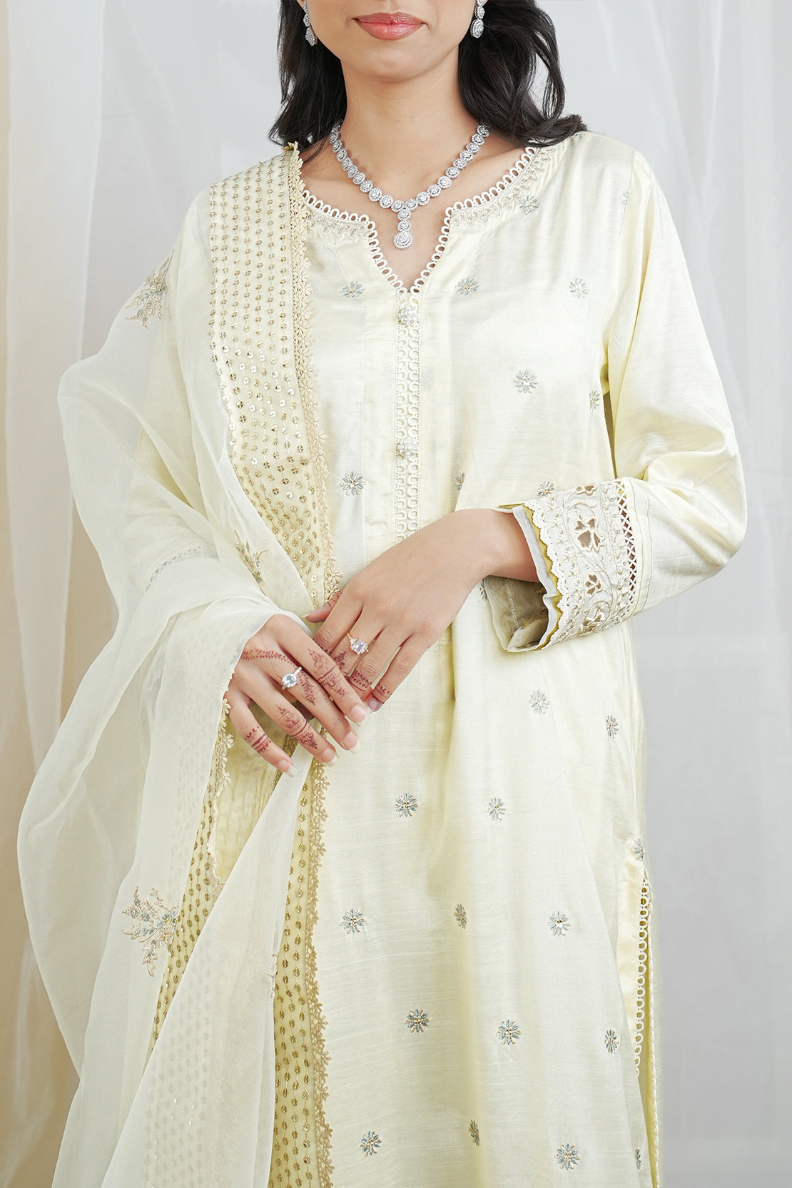 Luxury Pret Embroidered Raw Silk Stitched 3 Piece