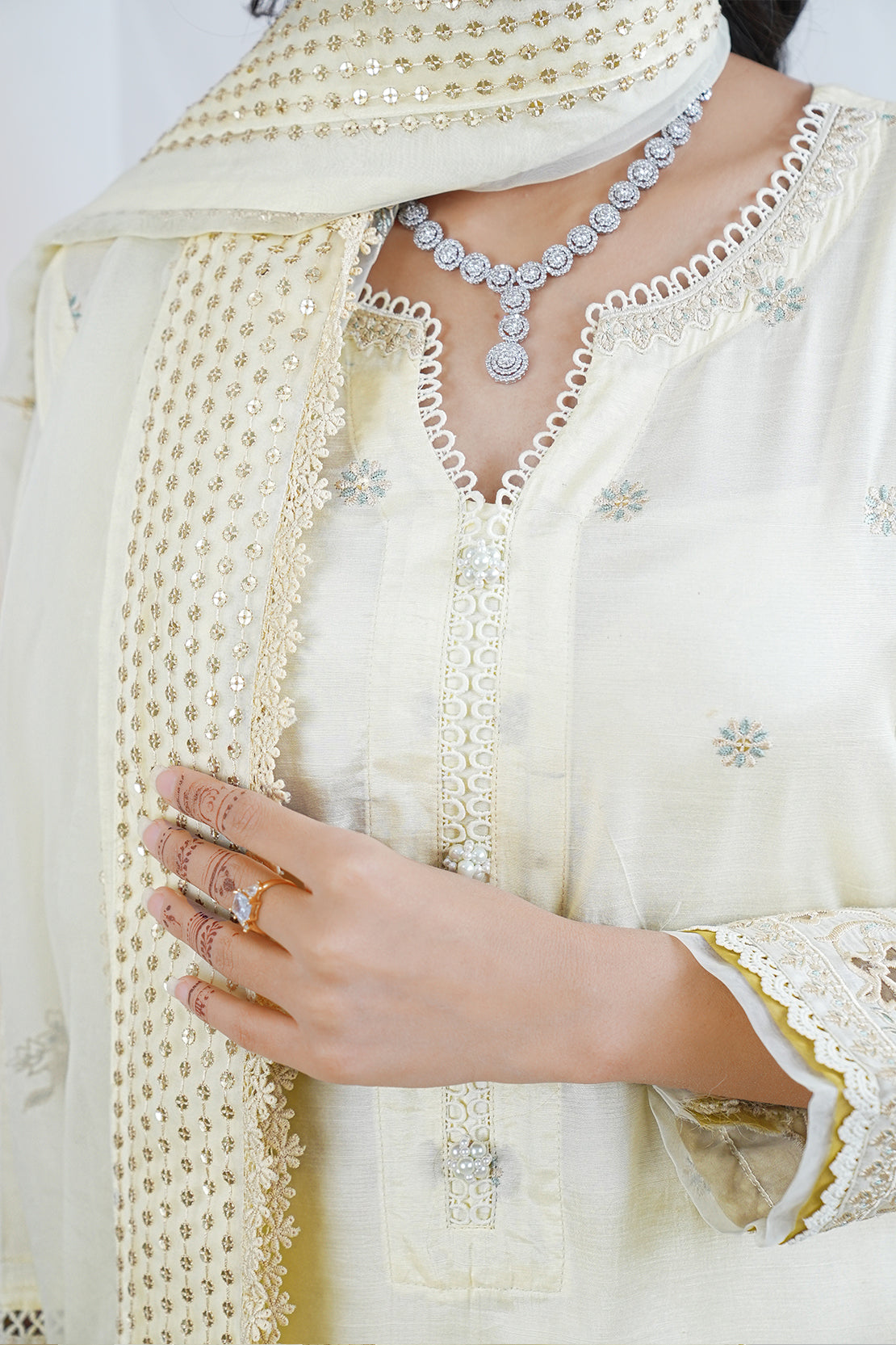 Luxury Pret Embroidered Raw Silk Stitched 3 Piece