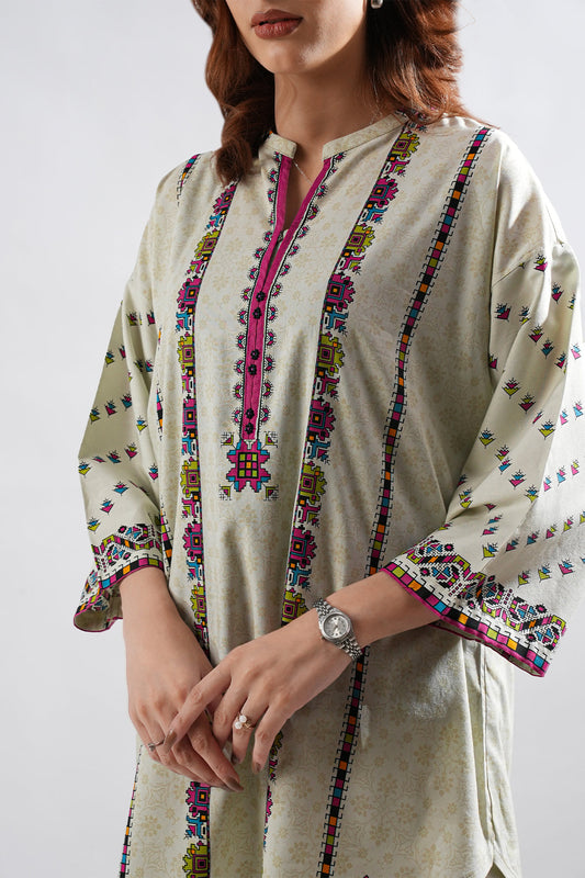 Printed Cotton Viscose Stitched 2 Piece (Shirt/Trouser)