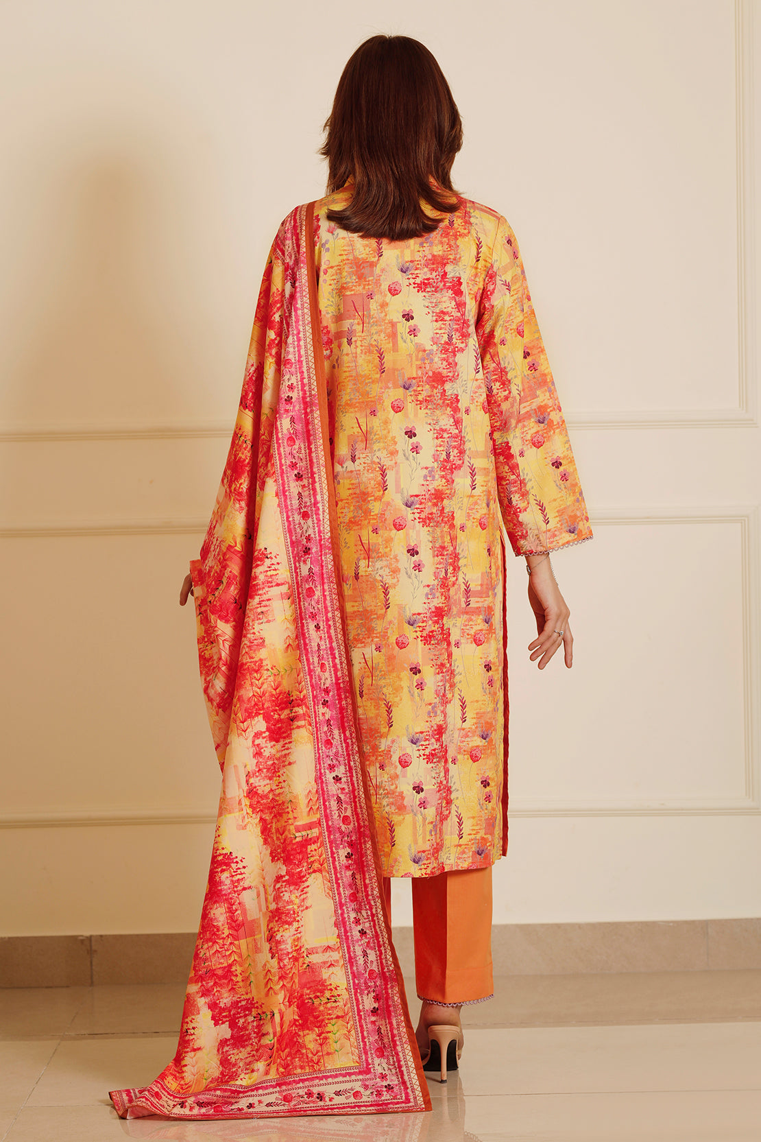 Printed Cotton Viscose Stitched 3 Piece