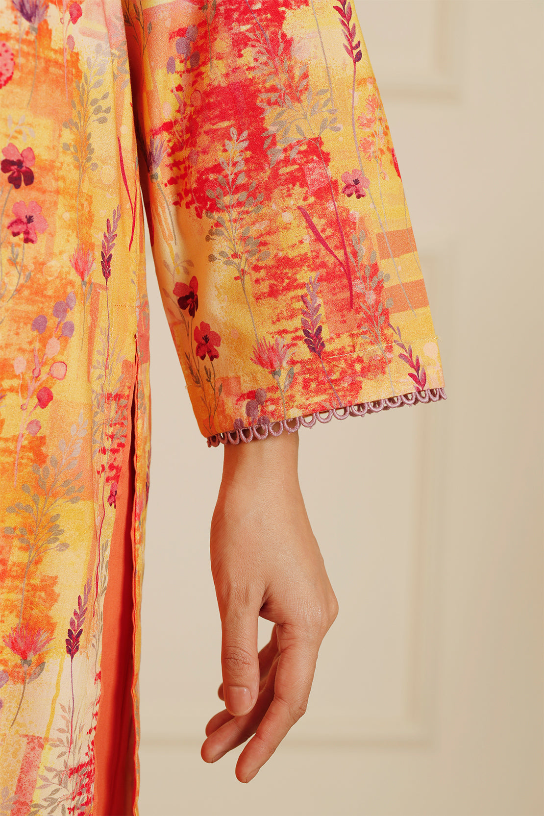 Printed Cotton Viscose Stitched 3 Piece