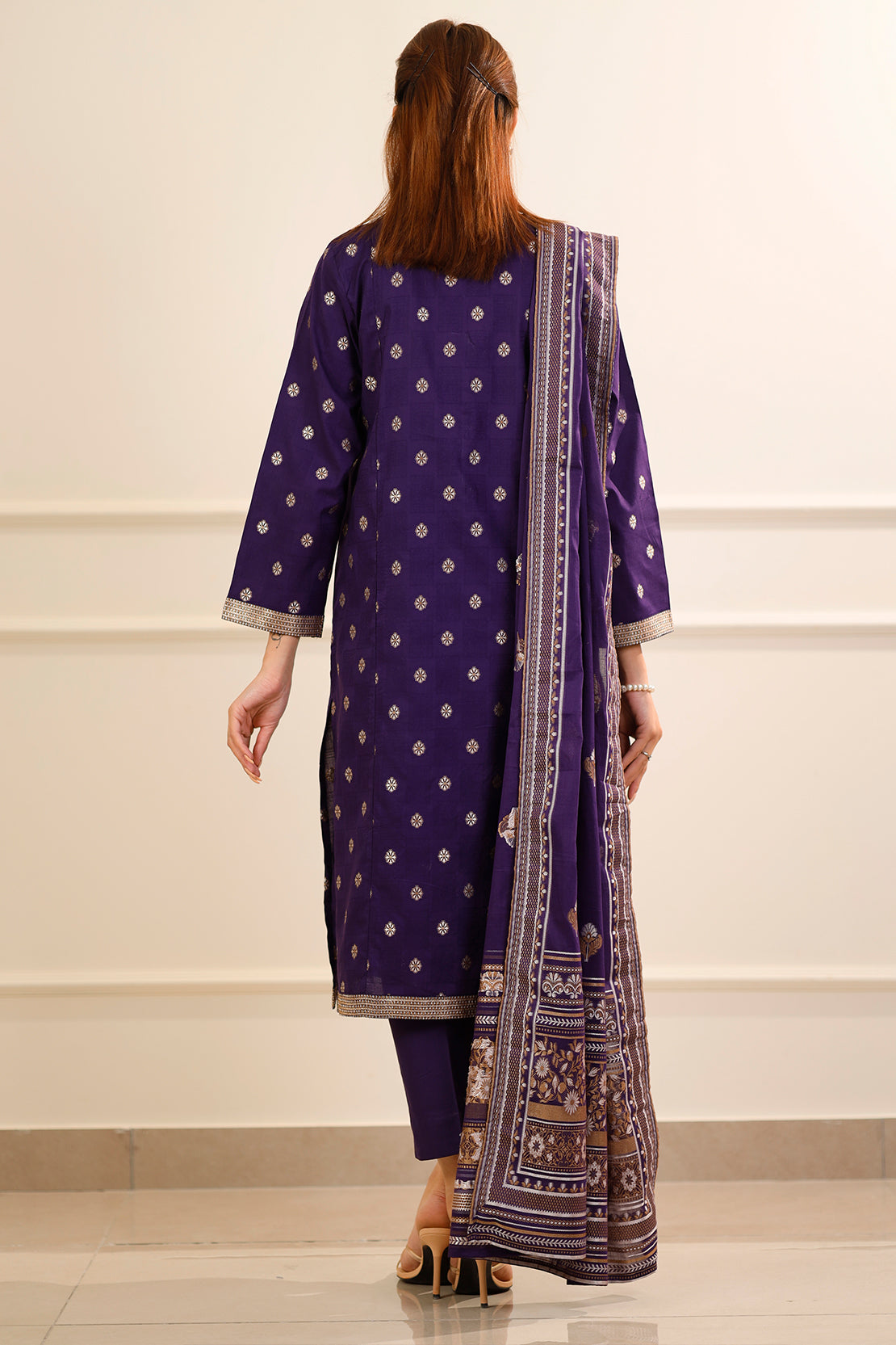 Cotton Jacquard Stitched 2 Piece (Shirt/Trouser)