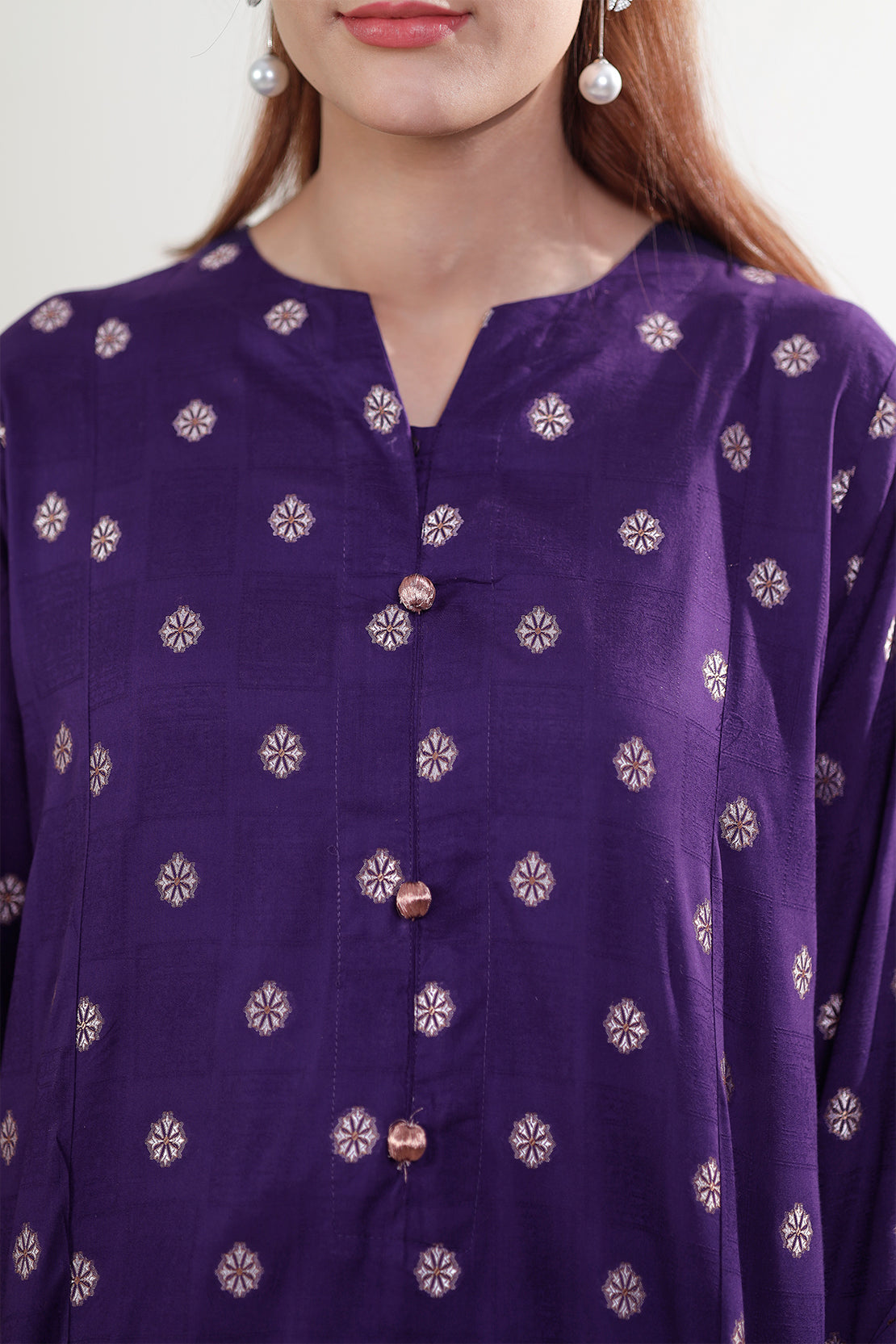 Cotton Jacquard Stitched 2 Piece (Shirt/Trouser)