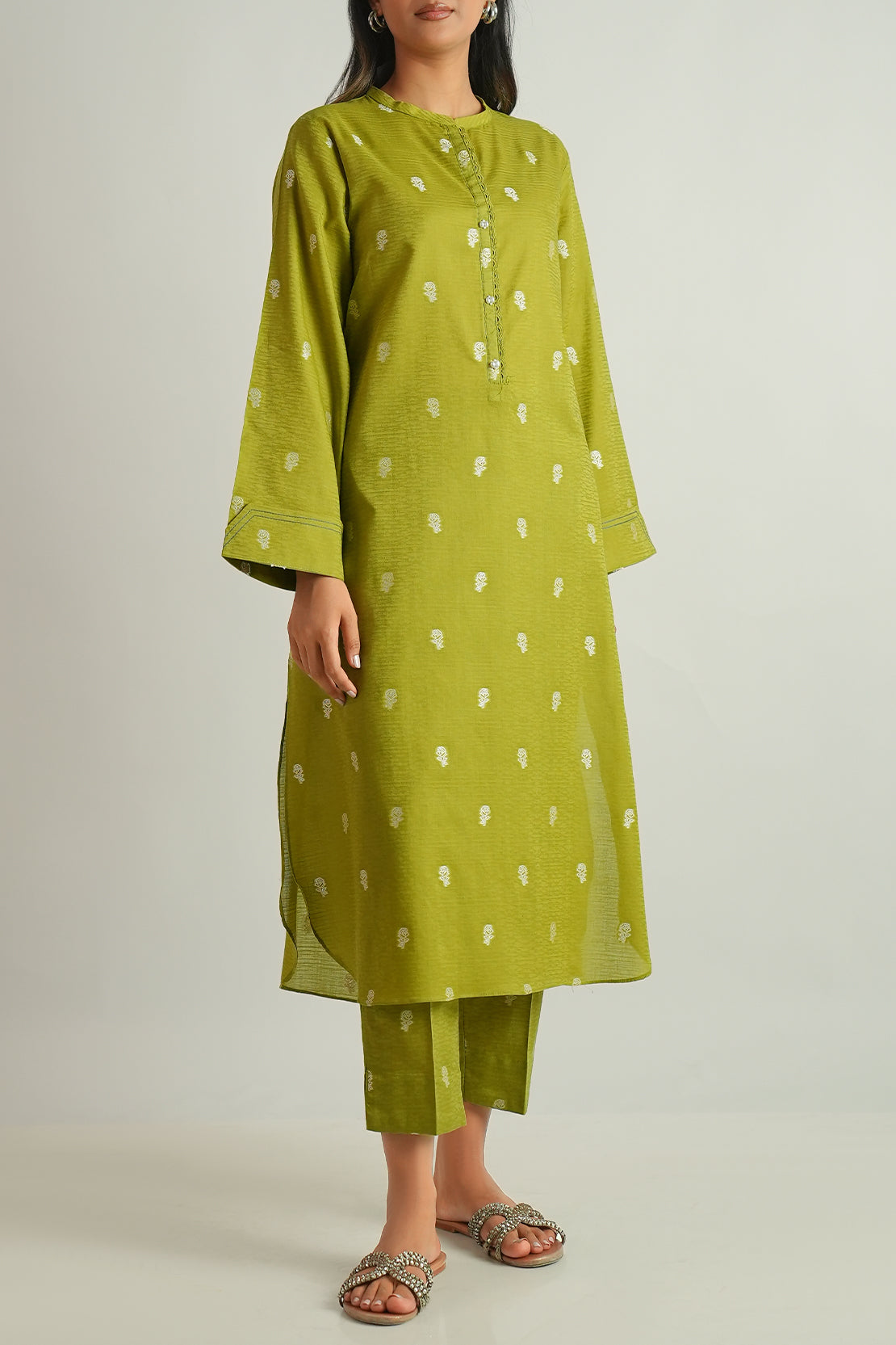 Cotton Jacquard Stitched 2 Piece (Shirt/Trouser)