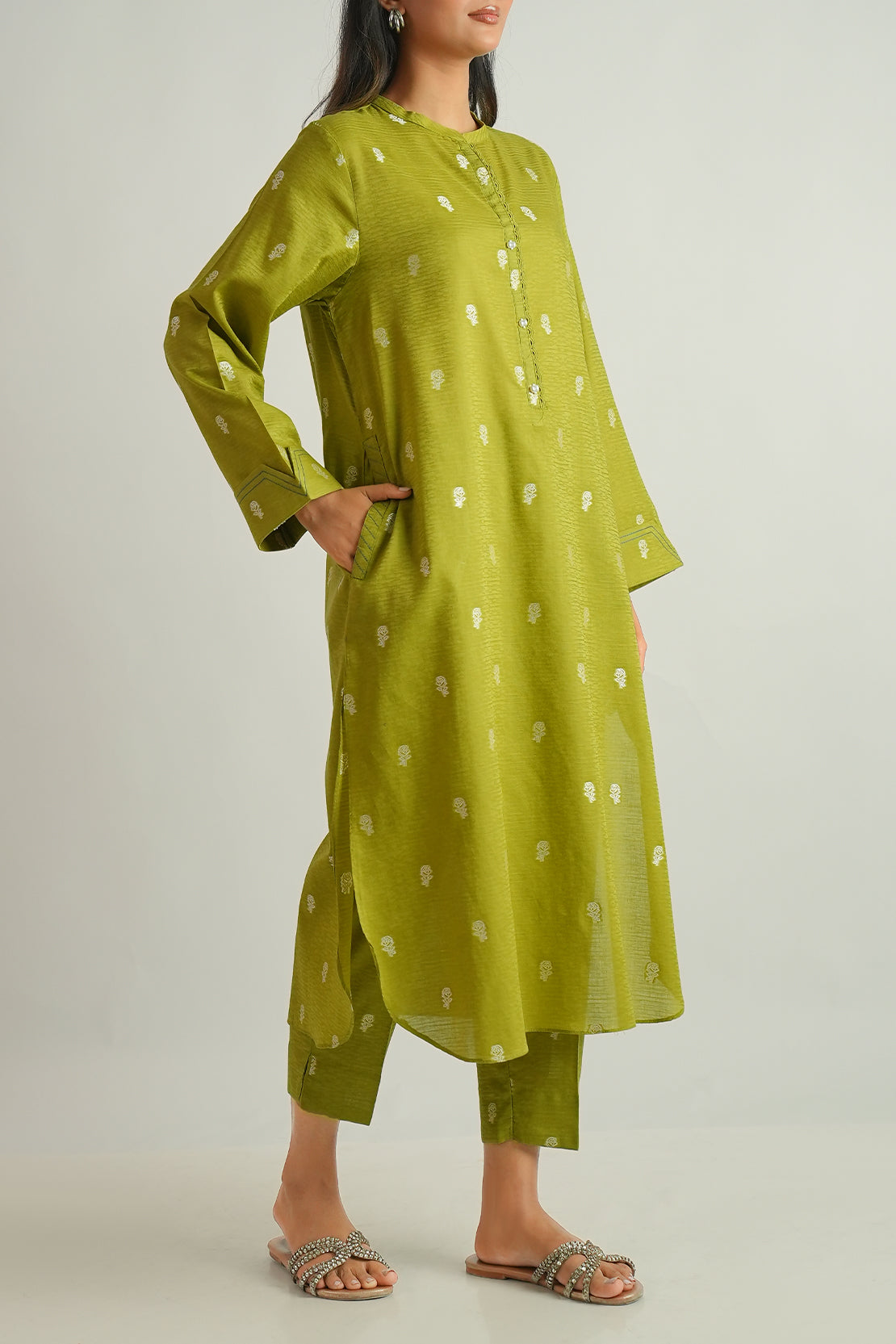 Cotton Jacquard Stitched 2 Piece (Shirt/Trouser)