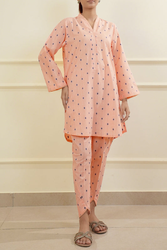 Cotton Jacquard Stitched 2 Piece (Shirt/Trouser)