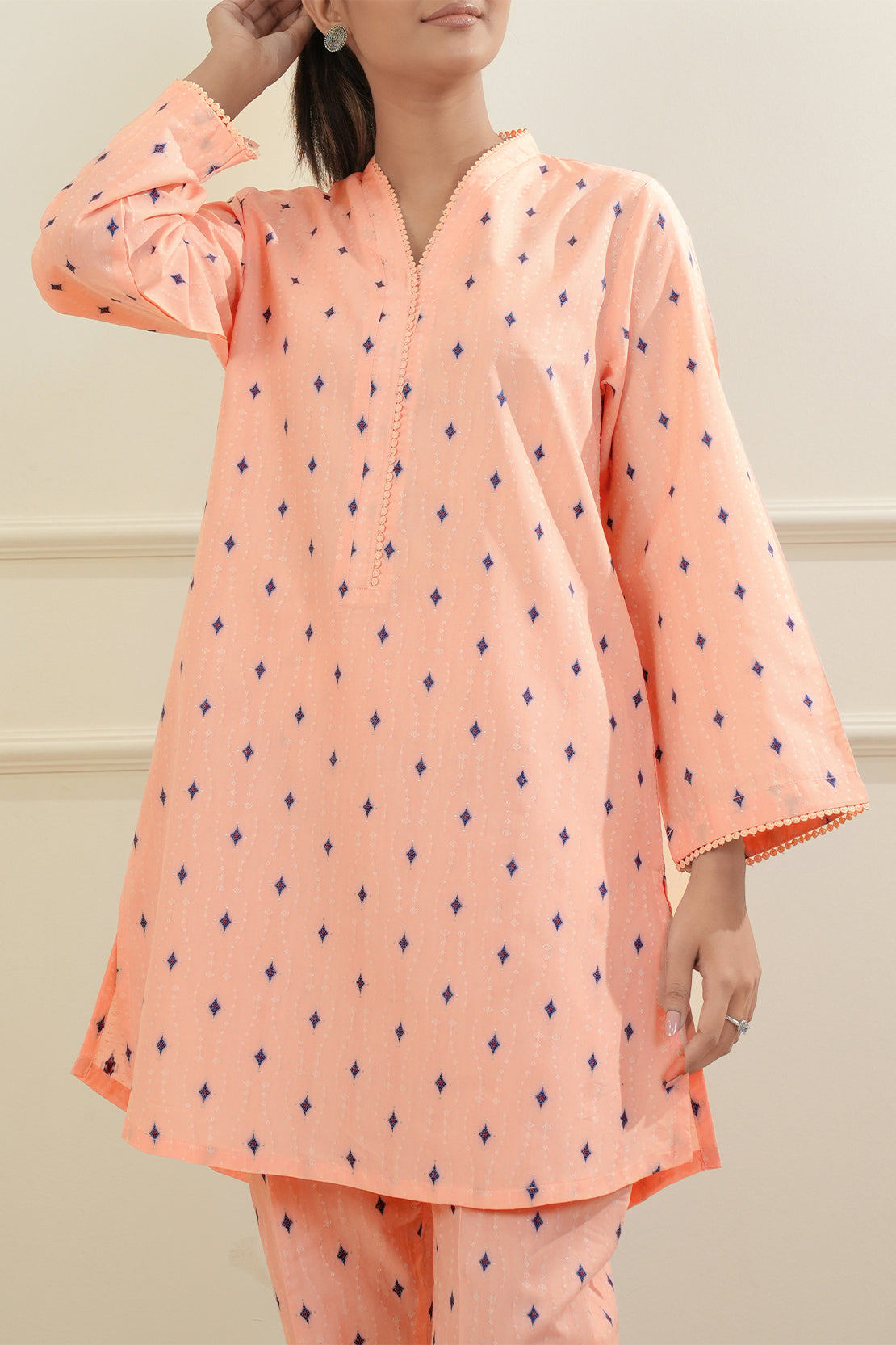 Cotton Jacquard Stitched 2 Piece (Shirt/Trouser)