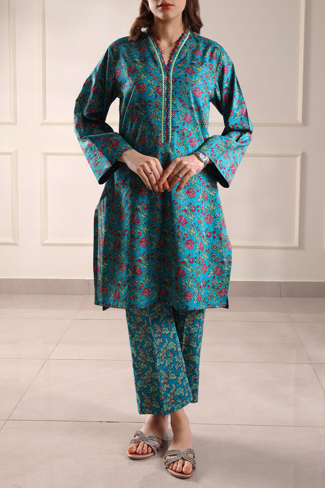 Printed Cotton Stitched Shirt