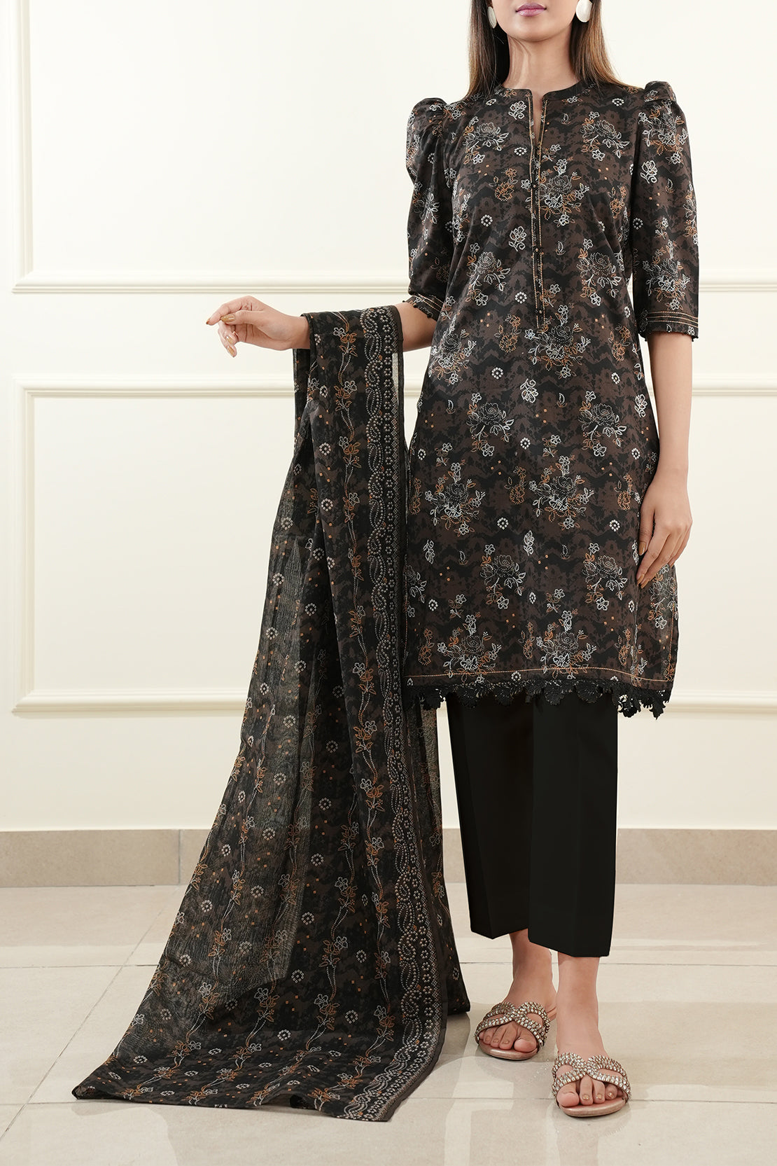 Unstitched Printed Lawn 3 Piece