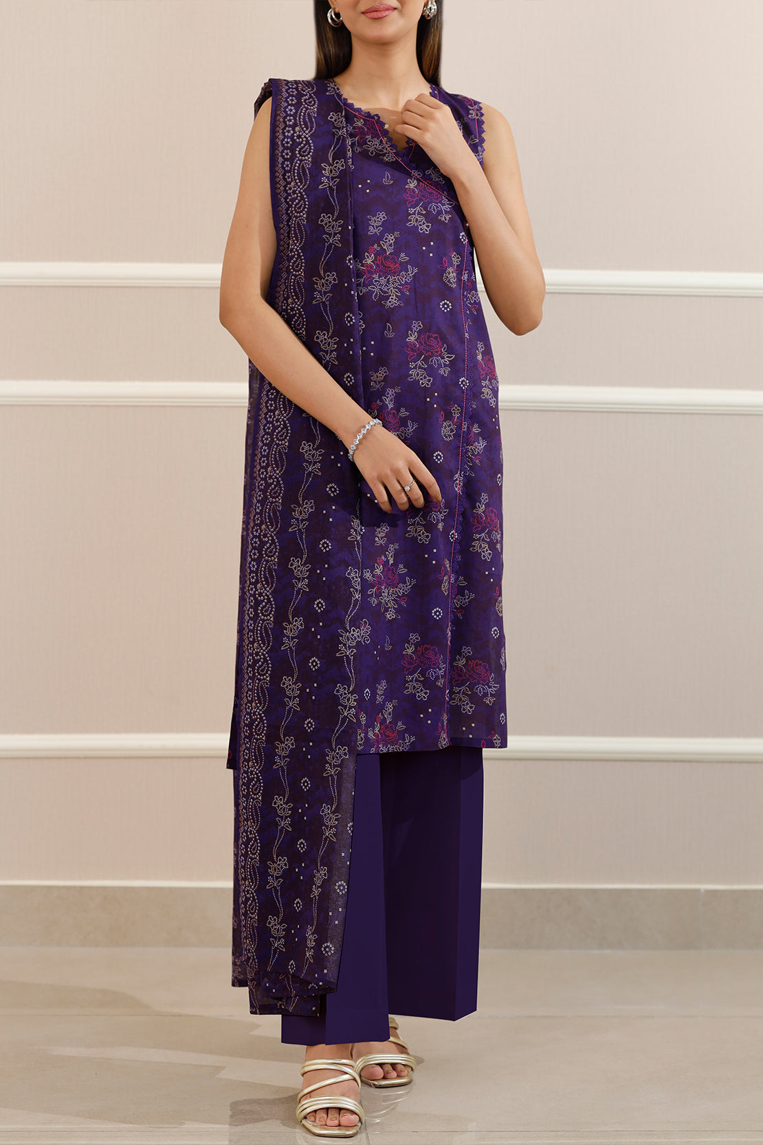 Unstitched Printed Lawn 3 Piece