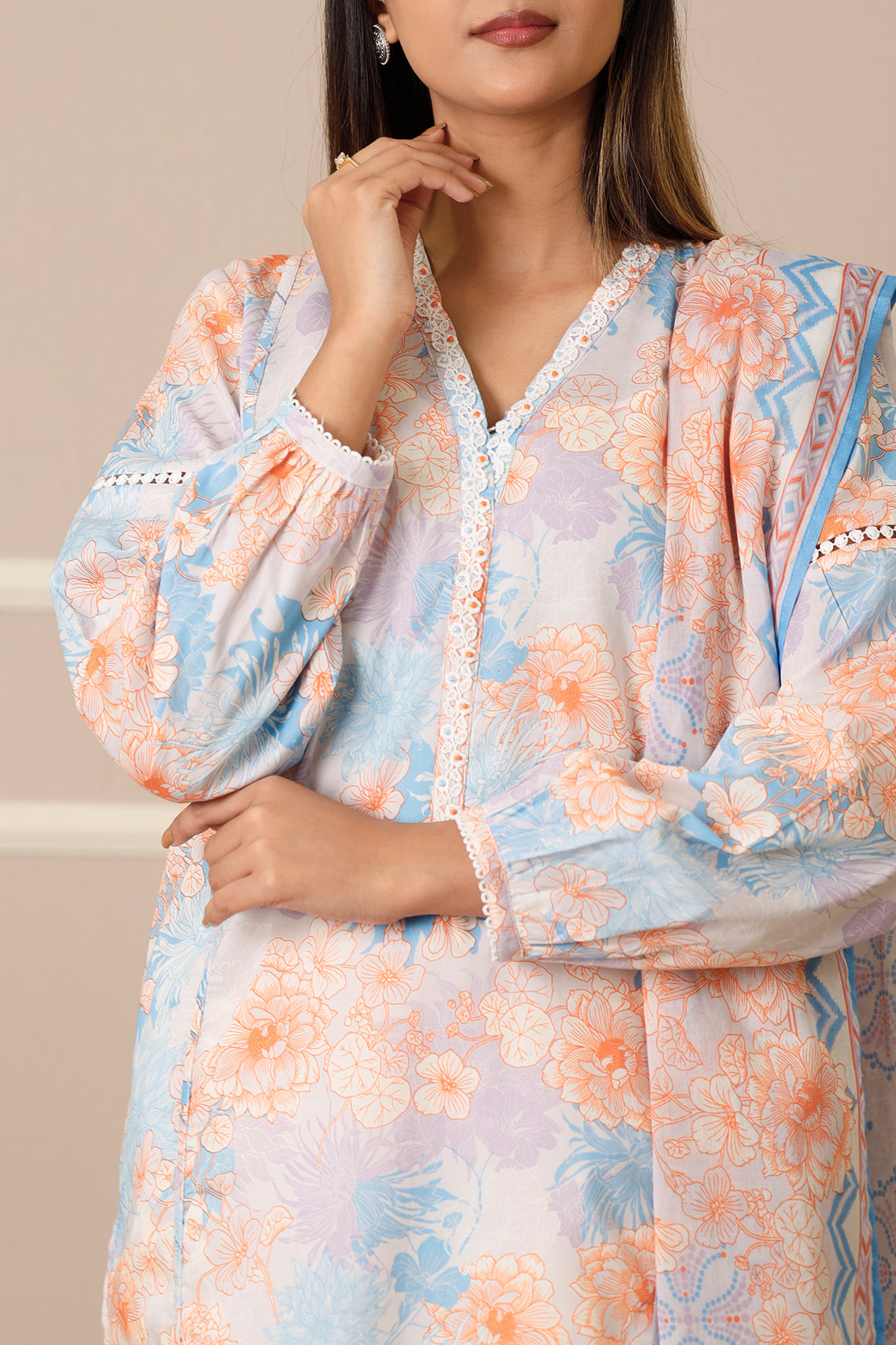 Unstitched Printed Lawn 3 Piece