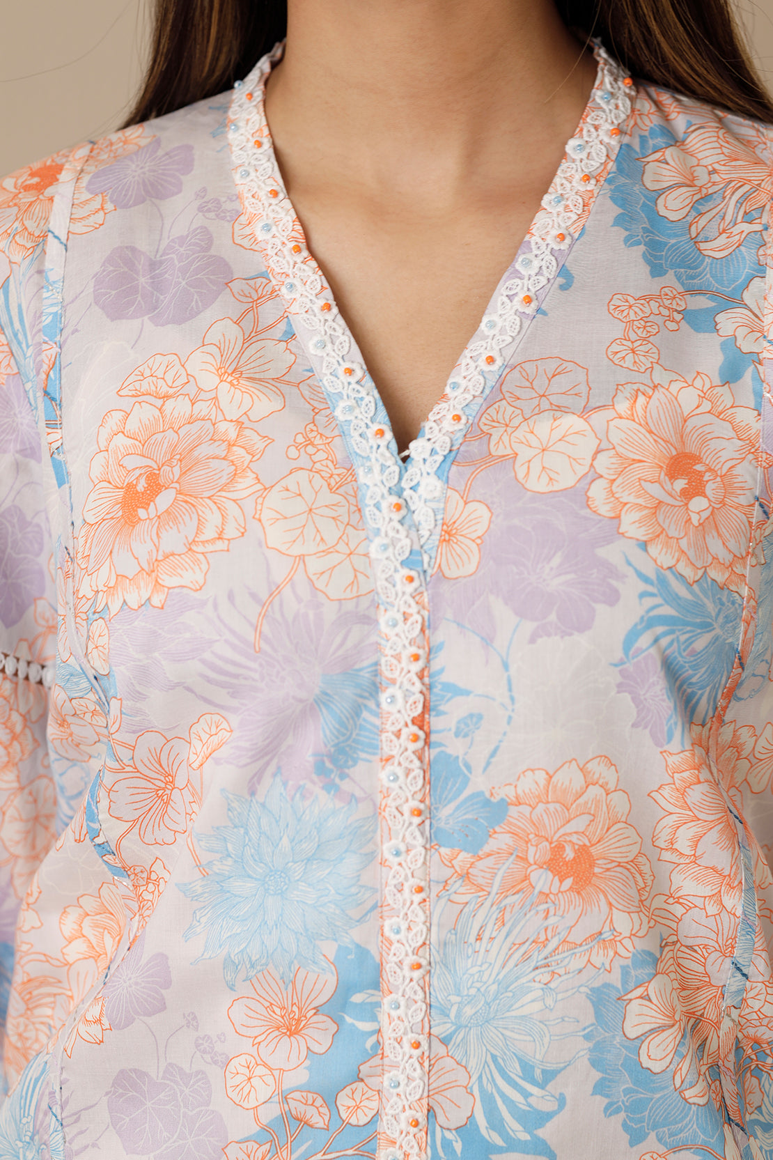 Unstitched Printed Lawn 3 Piece