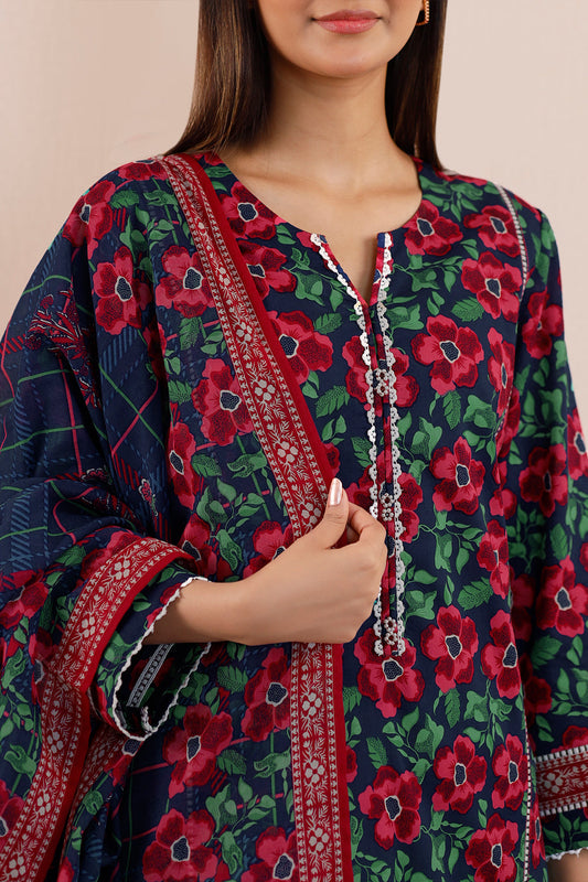 Unstitched Printed Lawn 3 Piece