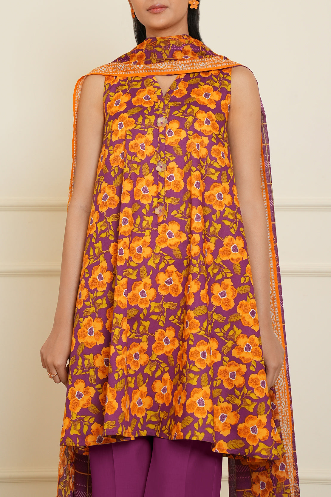 Unstitched Printed Lawn 3 Piece