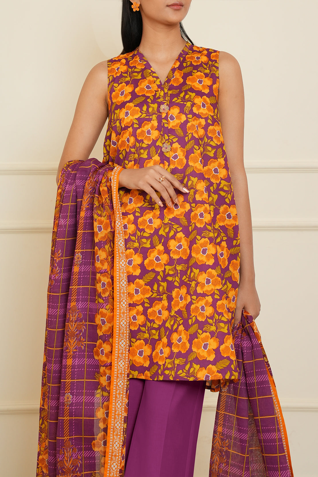 Unstitched Printed Lawn 3 Piece