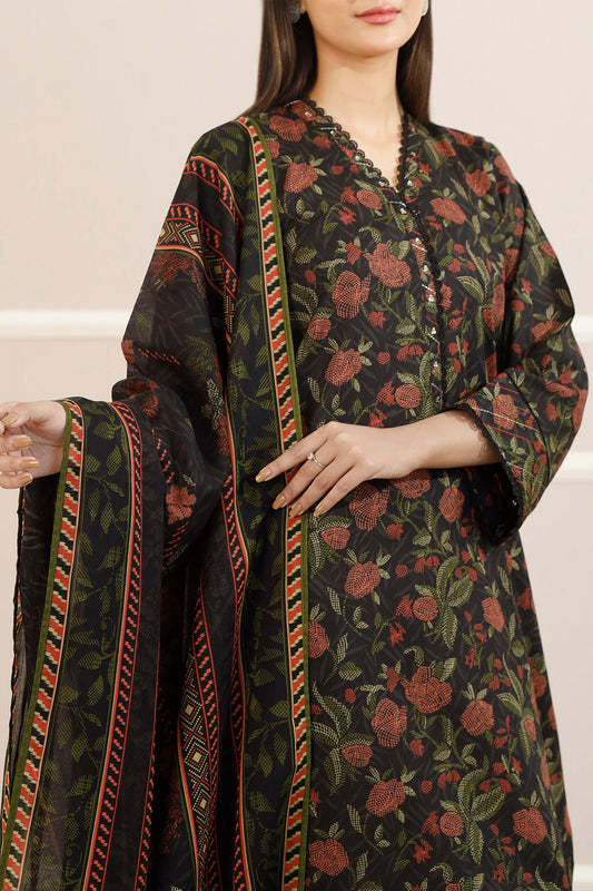 Unstitched Printed Lawn 3 Piece
