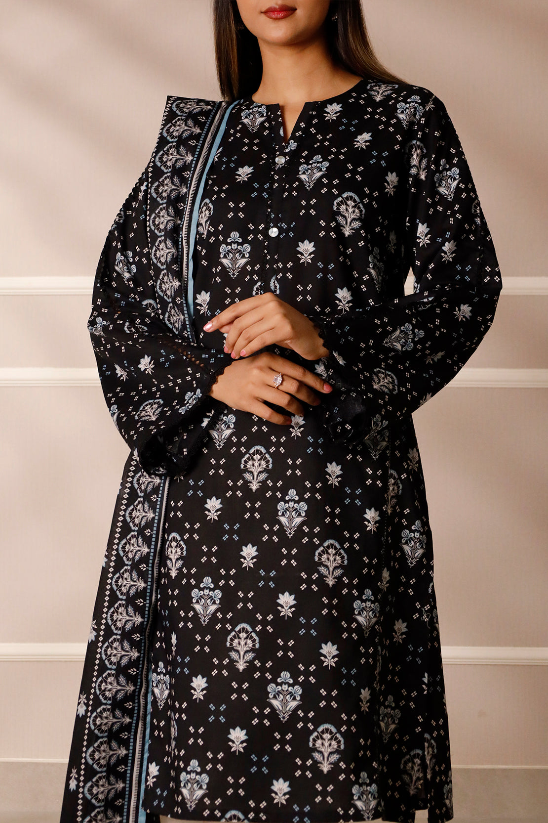 Unstitched Printed Lawn 3 Piece