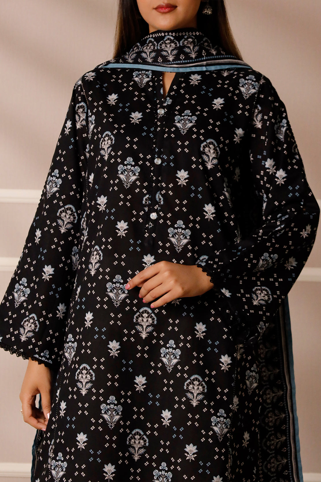 Unstitched Printed Lawn 3 Piece