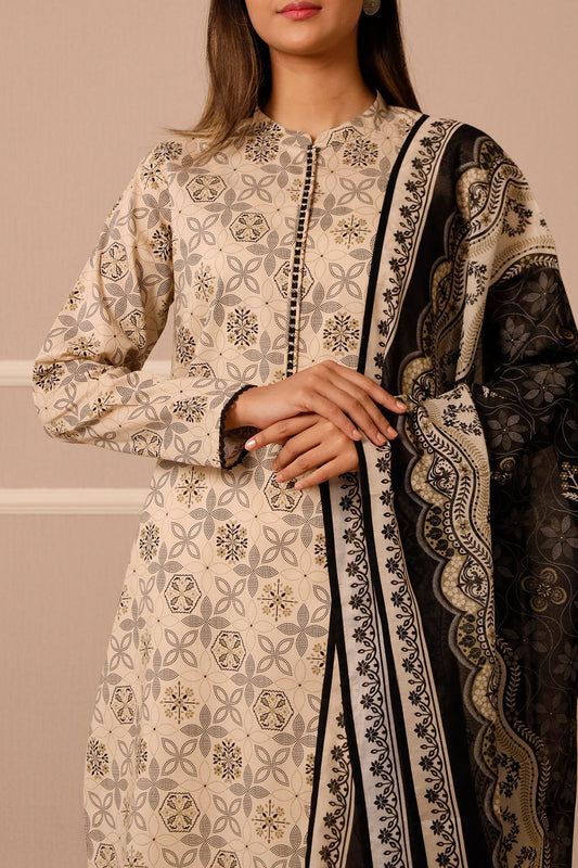 Unstitched Printed Lawn 3 Piece