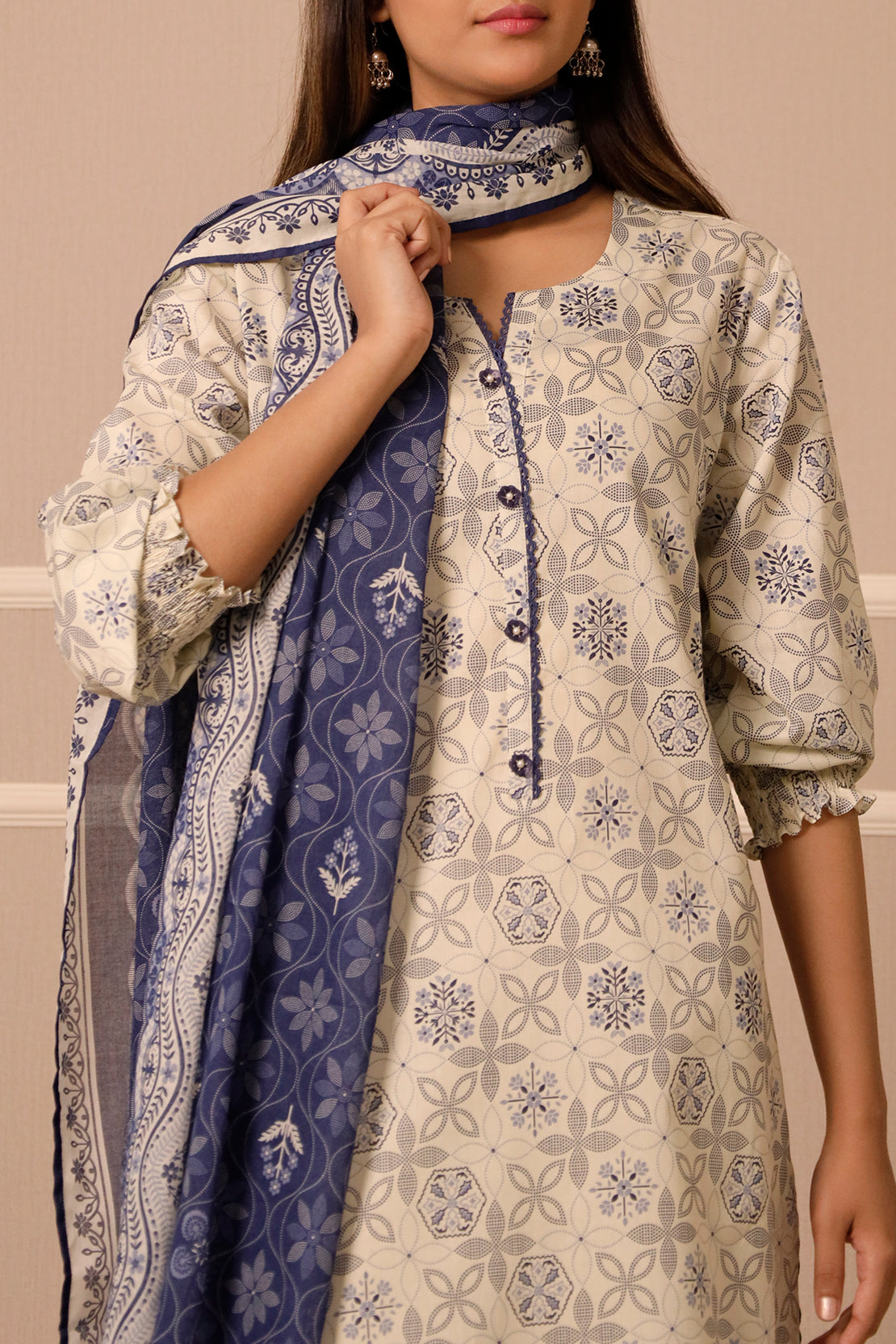 Unstitched Printed Lawn 3 Piece