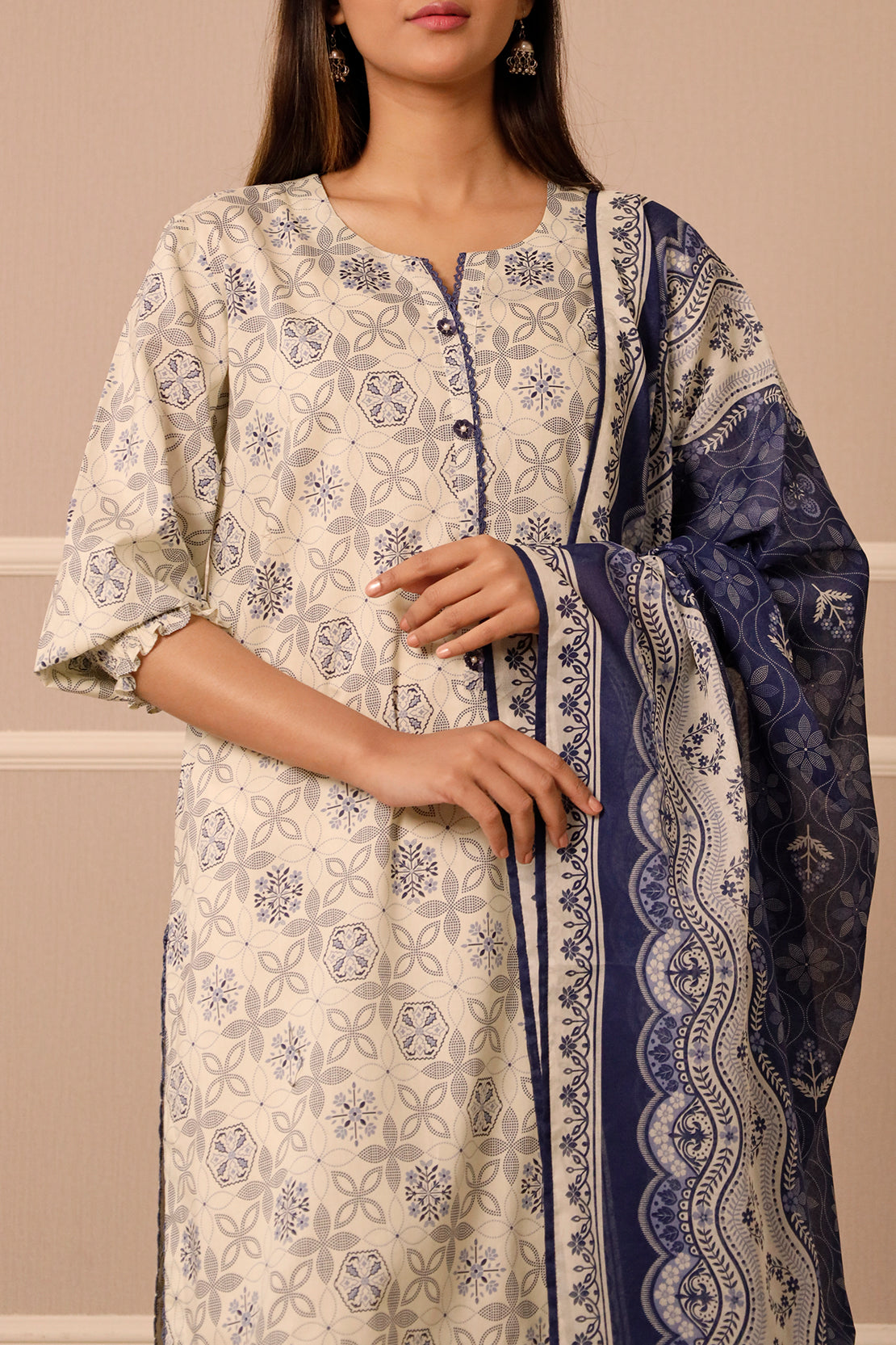 Unstitched Printed Lawn 3 Piece